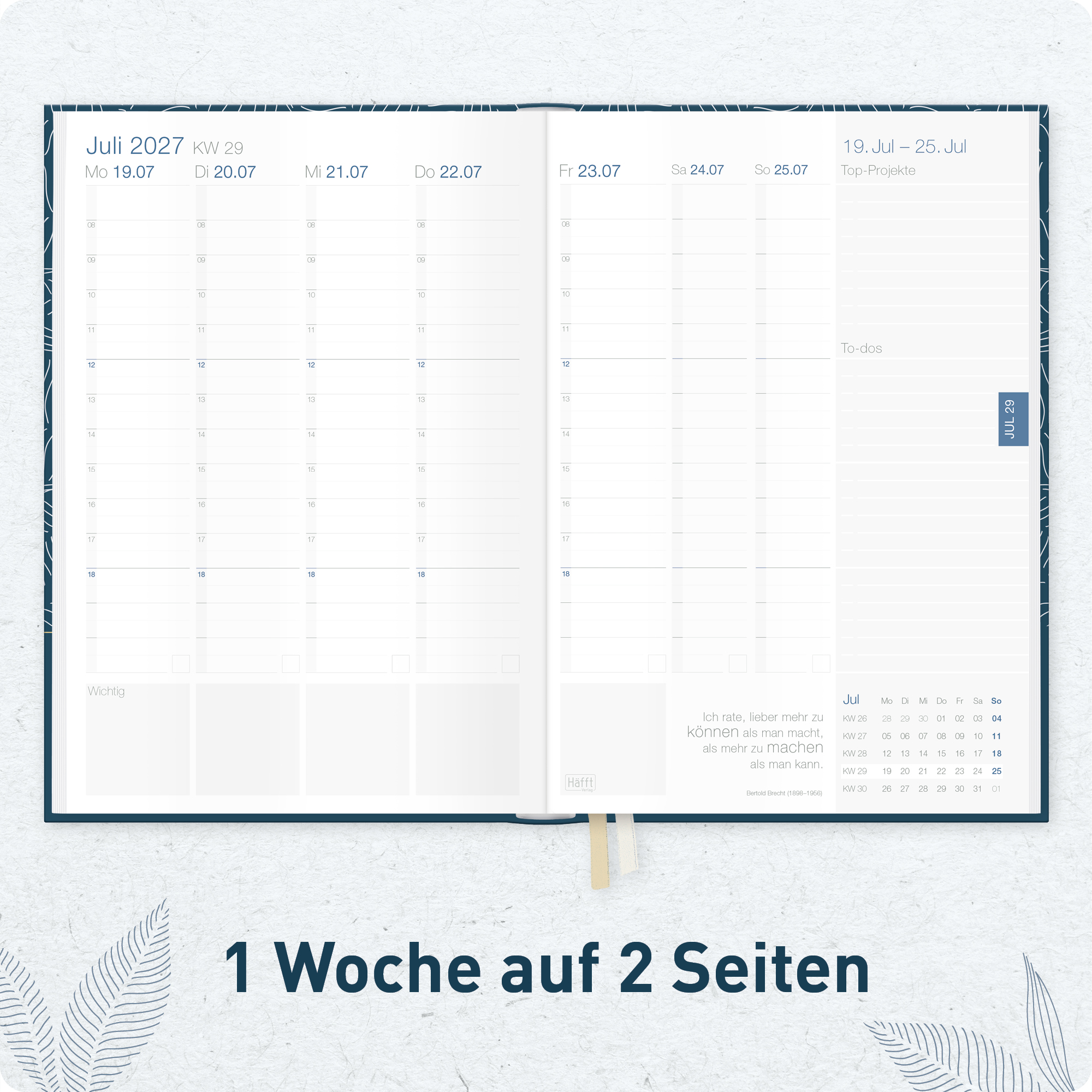 Artikelbild 4 des Artikels “Business-Timer A5 2026/2027 [Fine Leaves blue] “