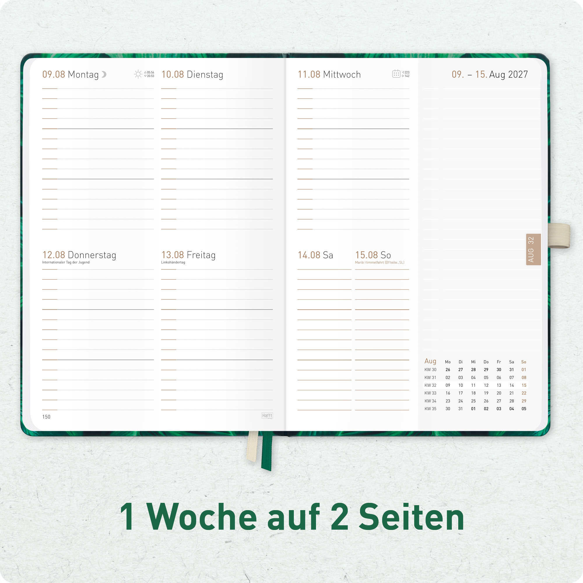 Artikelbild 4 des Artikels “Chäff-Timer Premium A5 2027 [Green Leaves] “