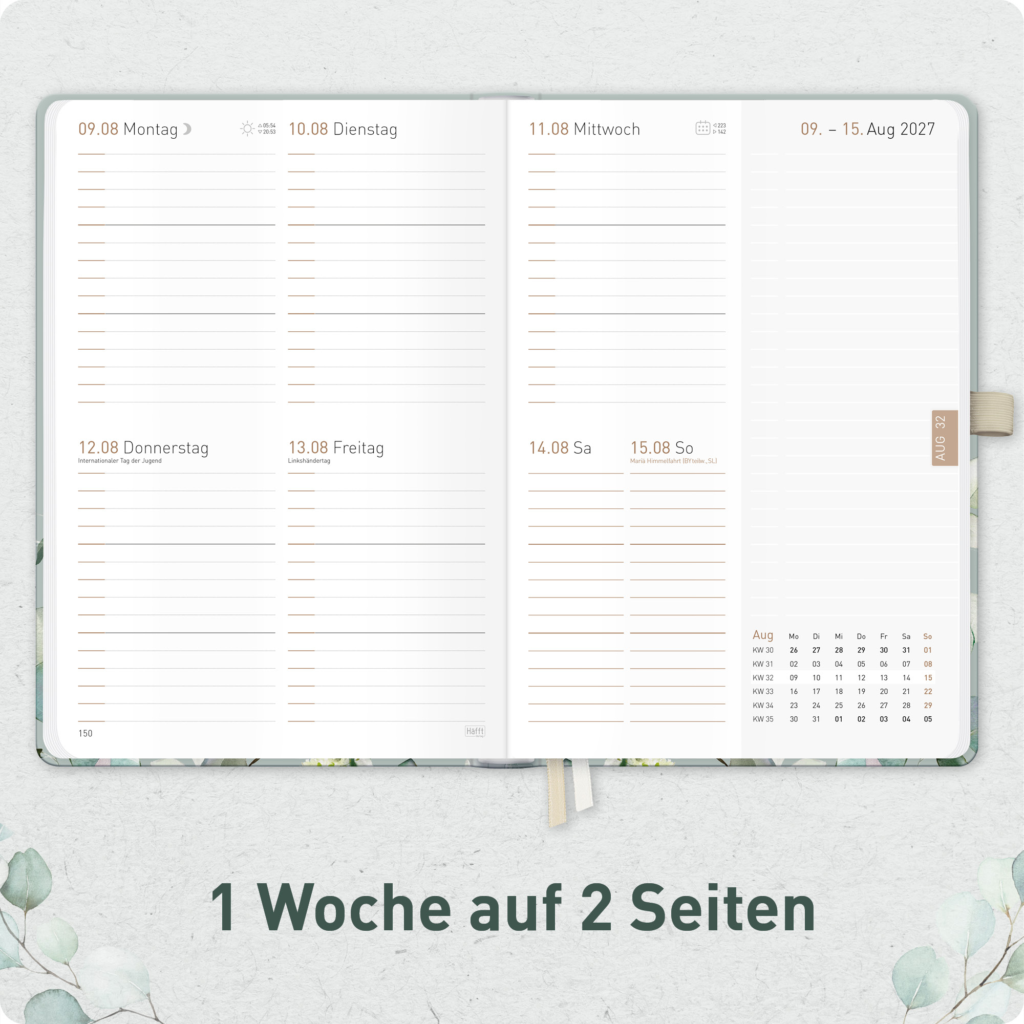 Artikelbild 4 des Artikels “Chäff-Timer Premium A5 2027 [Minty Leaves] “