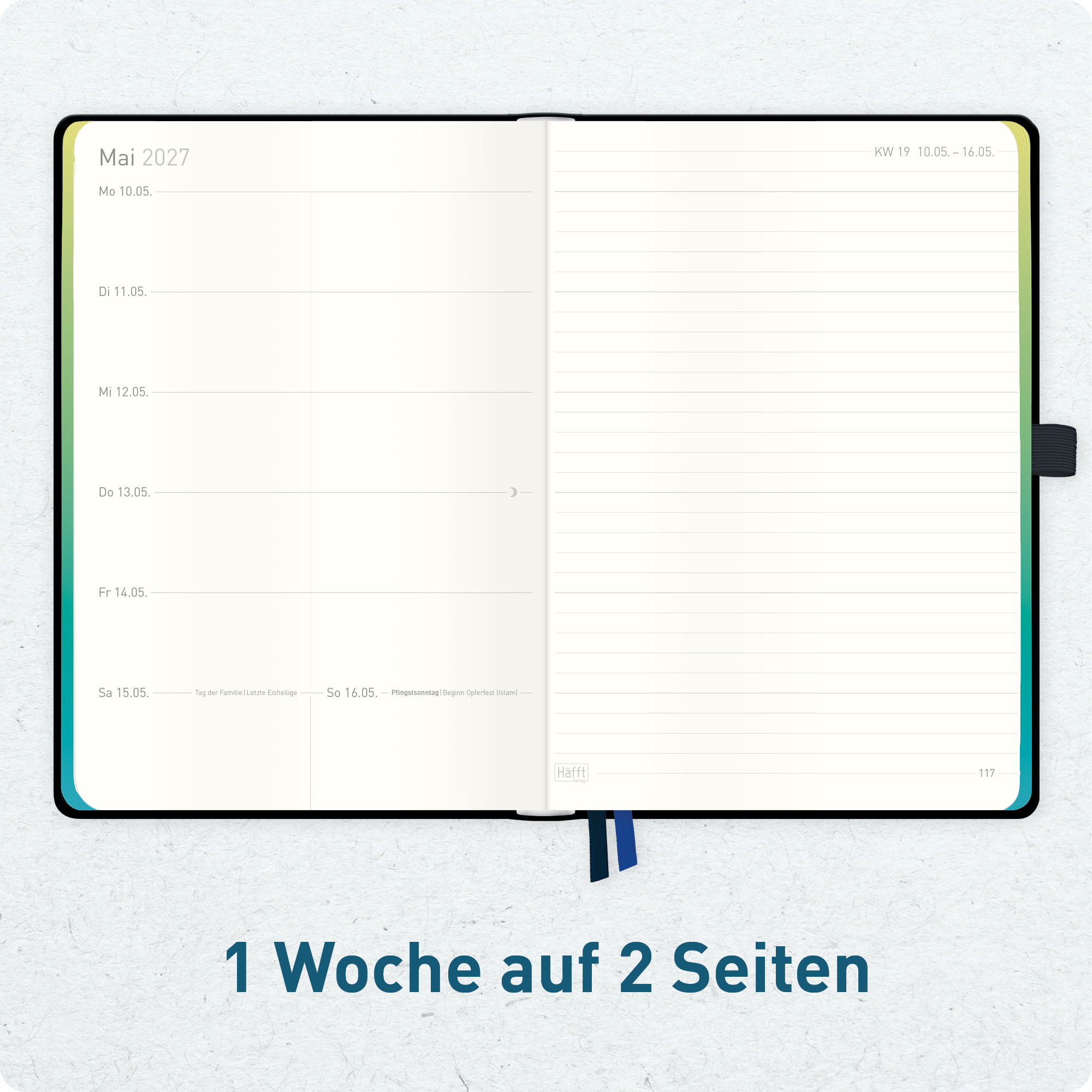 Artikelbild 4 des Artikels “Wochen-Notiz-Kalender 2026/2027 A5 [Black Rainbow] “