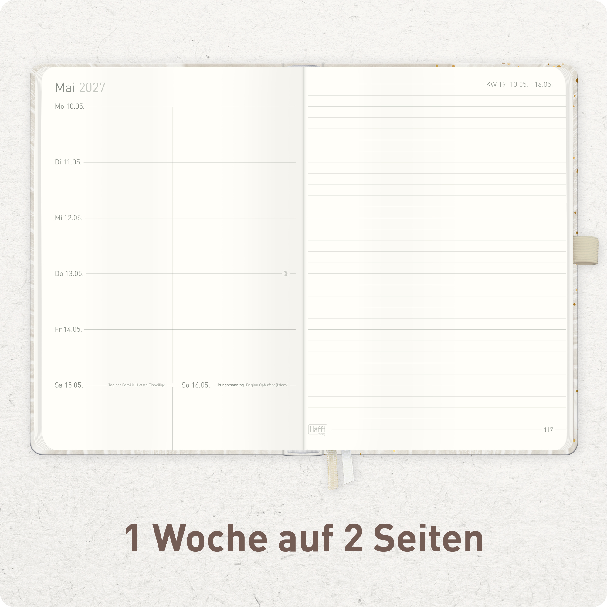 Artikelbild 4 des Artikels “Wochen-Notiz-Kalender 2026/2027 A5 [Sparkling Leaf] “