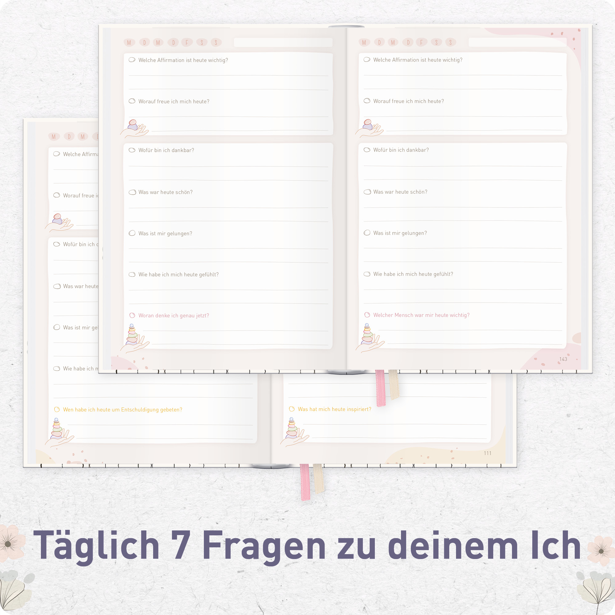 Artikelbild 4 des Artikels “paper&you Das 7-Fragen-Tagebuch A5 für 6 Monate [Flower Joy] “