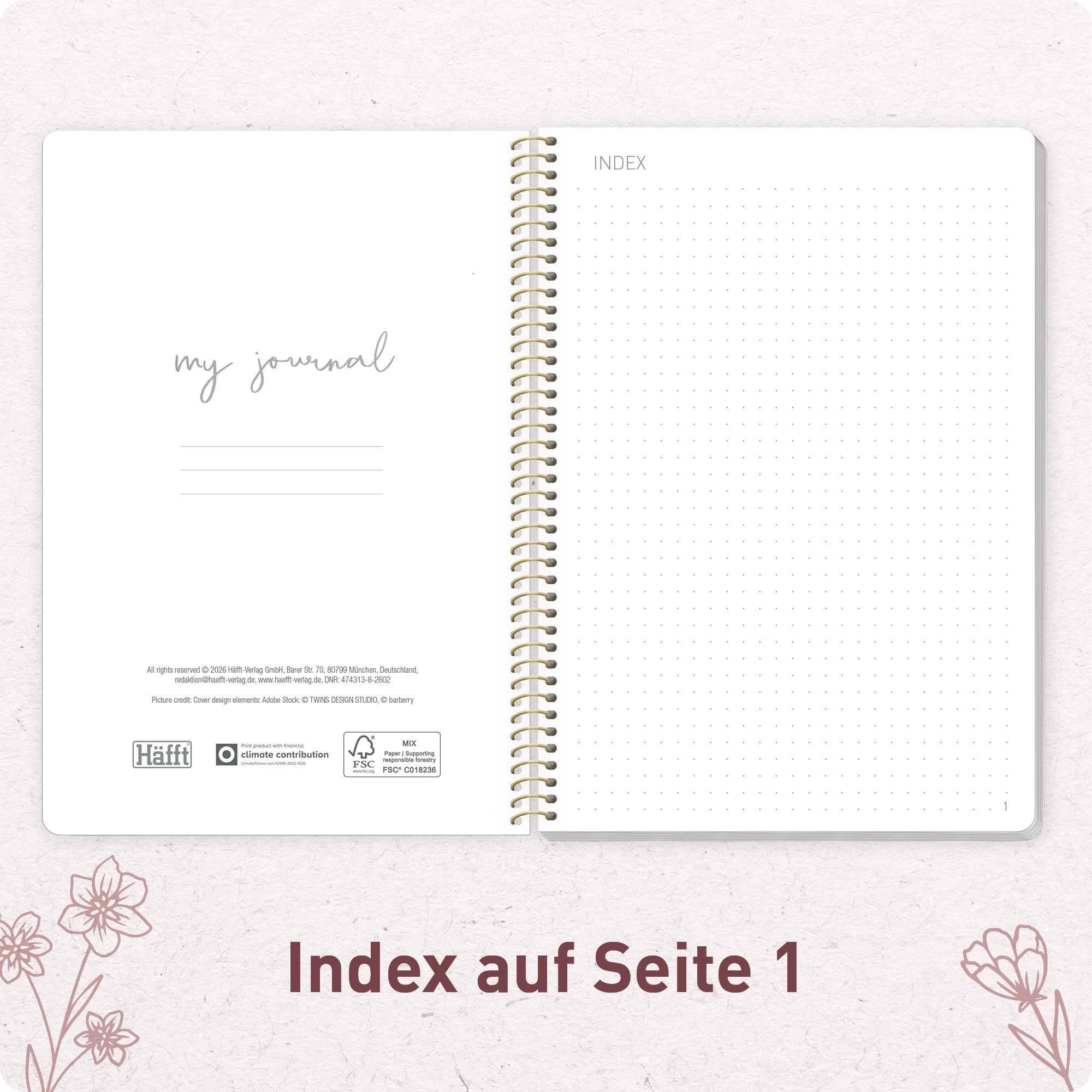Artikelbild 4 des Artikels “College-Journal dotted A5 [Fine Flowers rosé] “