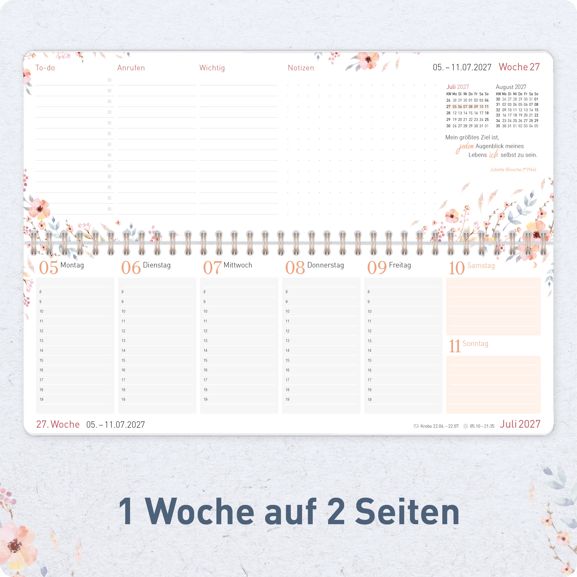 Artikelbild 4 des Artikels “Wochen-Tischkalender quer 2027 [Sweet Flowers] “