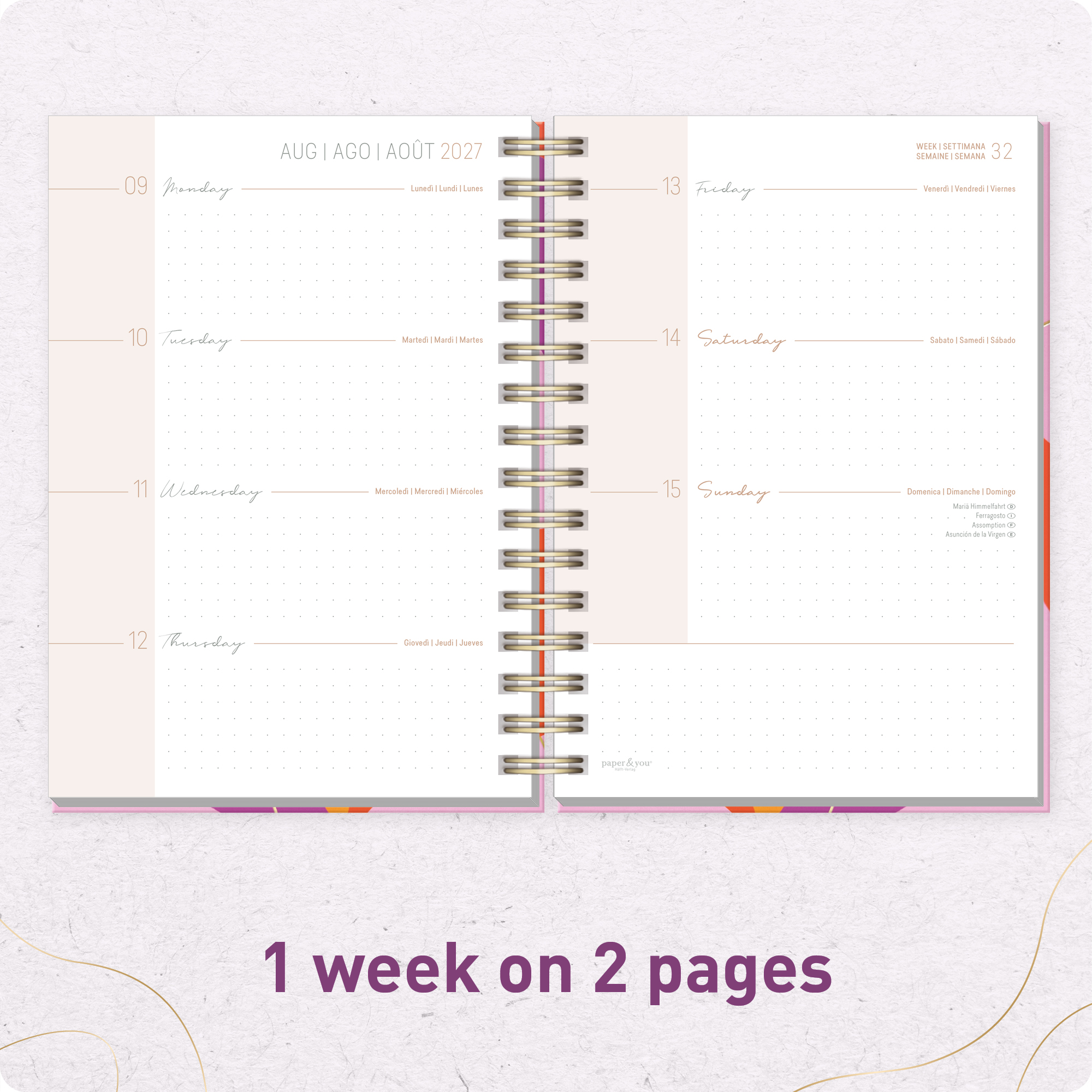 Artikelbild 4 des Artikels “Lieblings-Timer A5 2026/2027 auf Englisch (+ IT/FR/ES) [Color Love] “