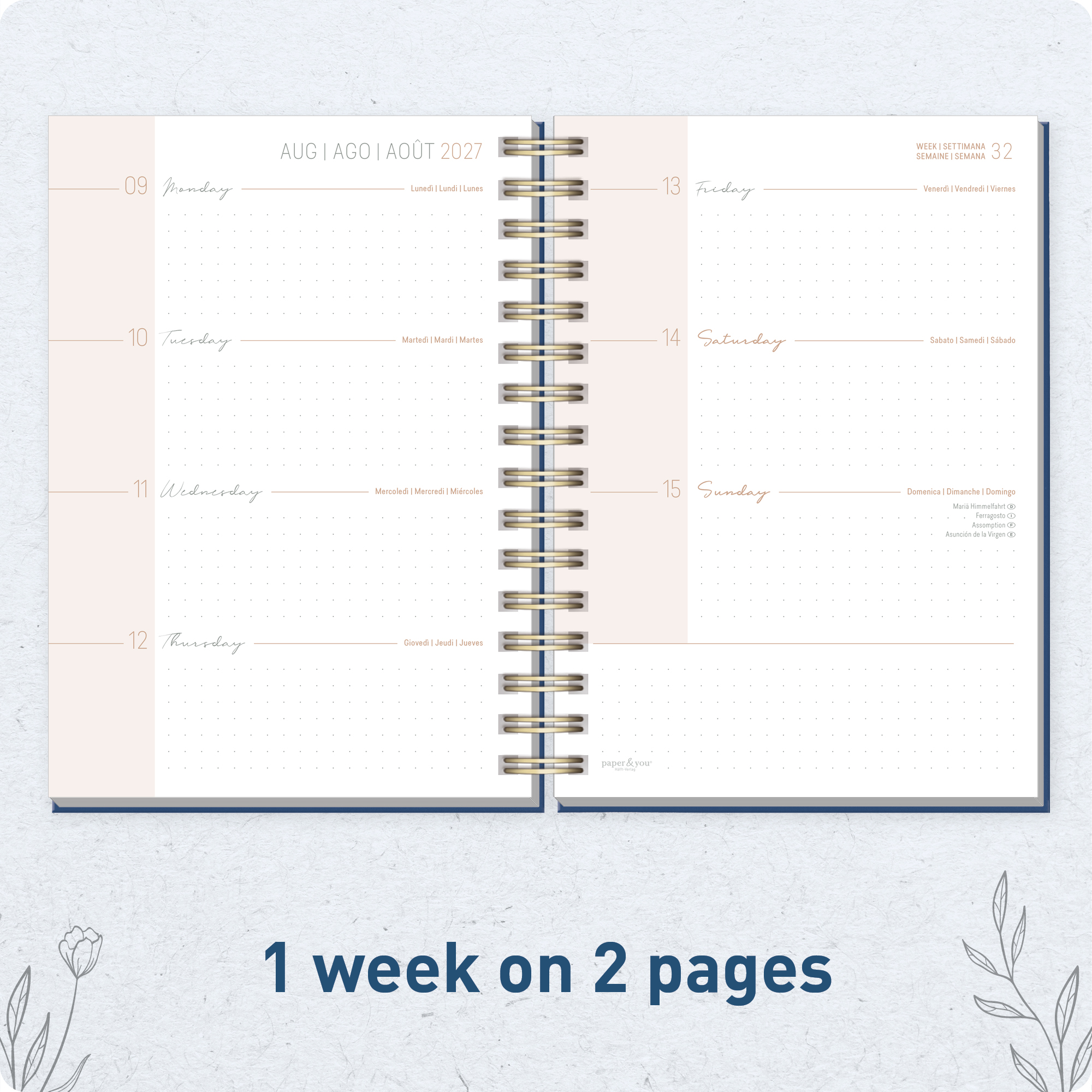 Artikelbild 4 des Artikels “Lieblings-Timer A5 2026/2027 A5 auf Englisch (+ IT/FR/ES) [Night Flower] “