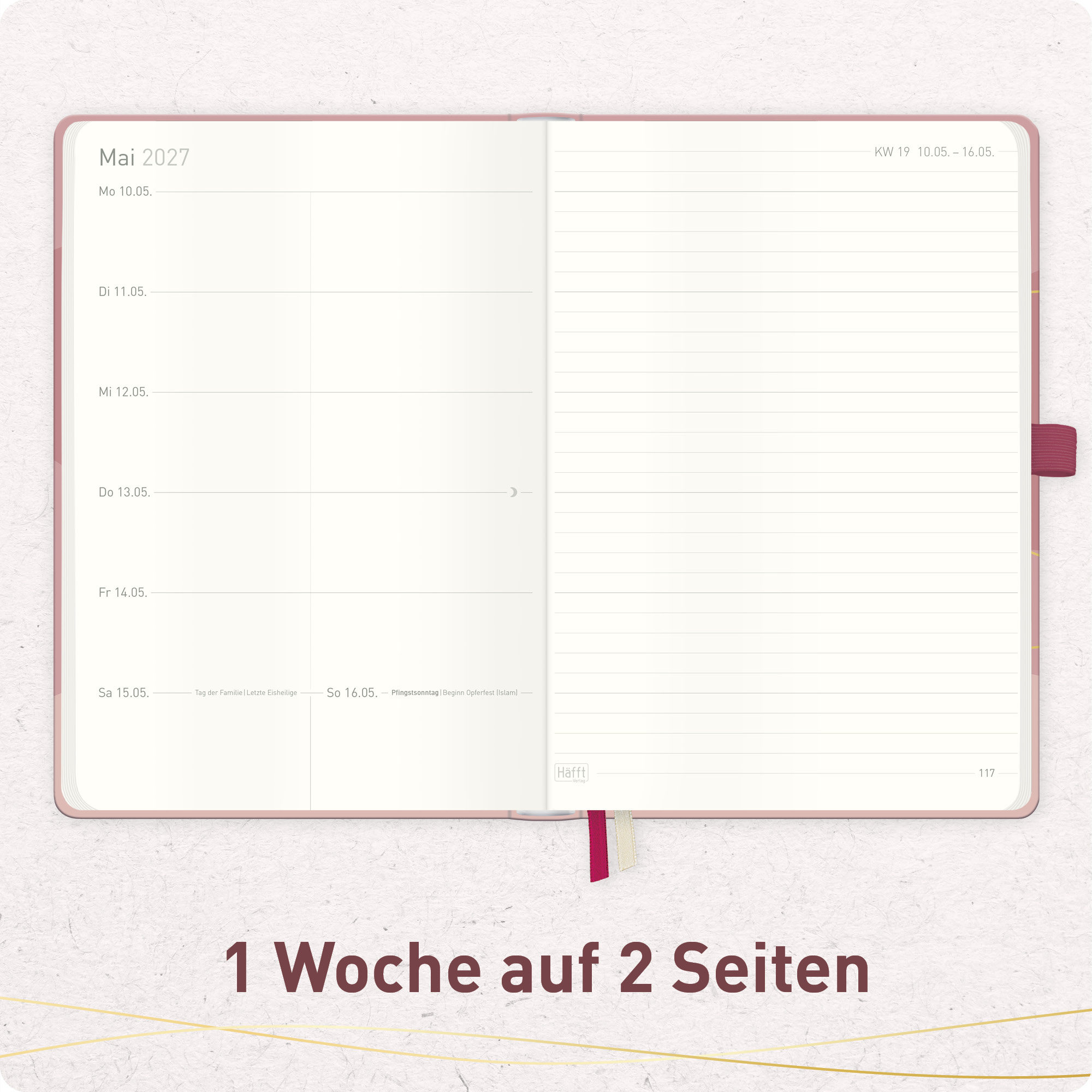 Artikelbild 4 des Artikels “Wochen-Notiz-Kalender A5 2027 A5 [Rosé Waves] “