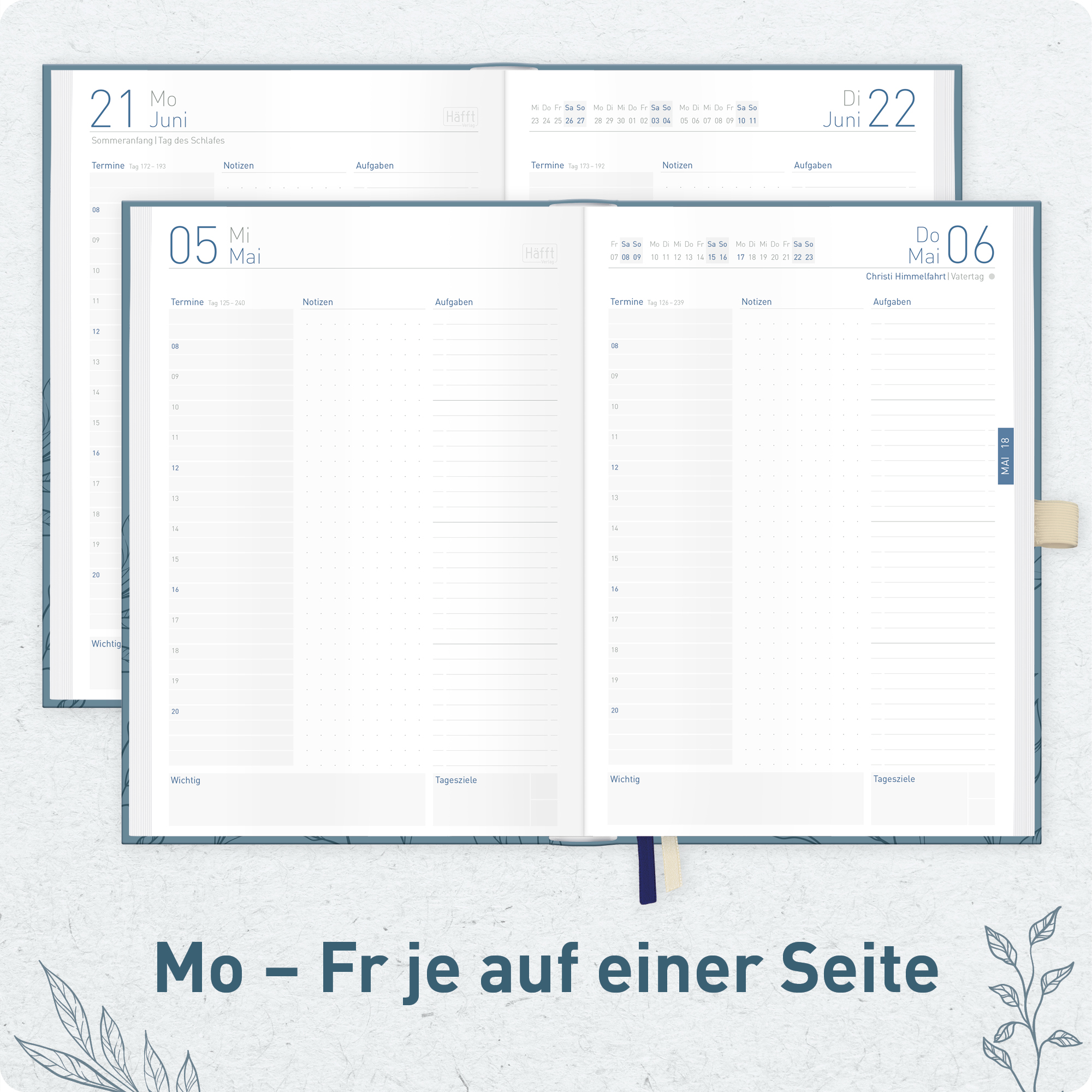 Artikelbild 4 des Artikels “Organizer Day by Day A5 2027 [Blue Leaves] “