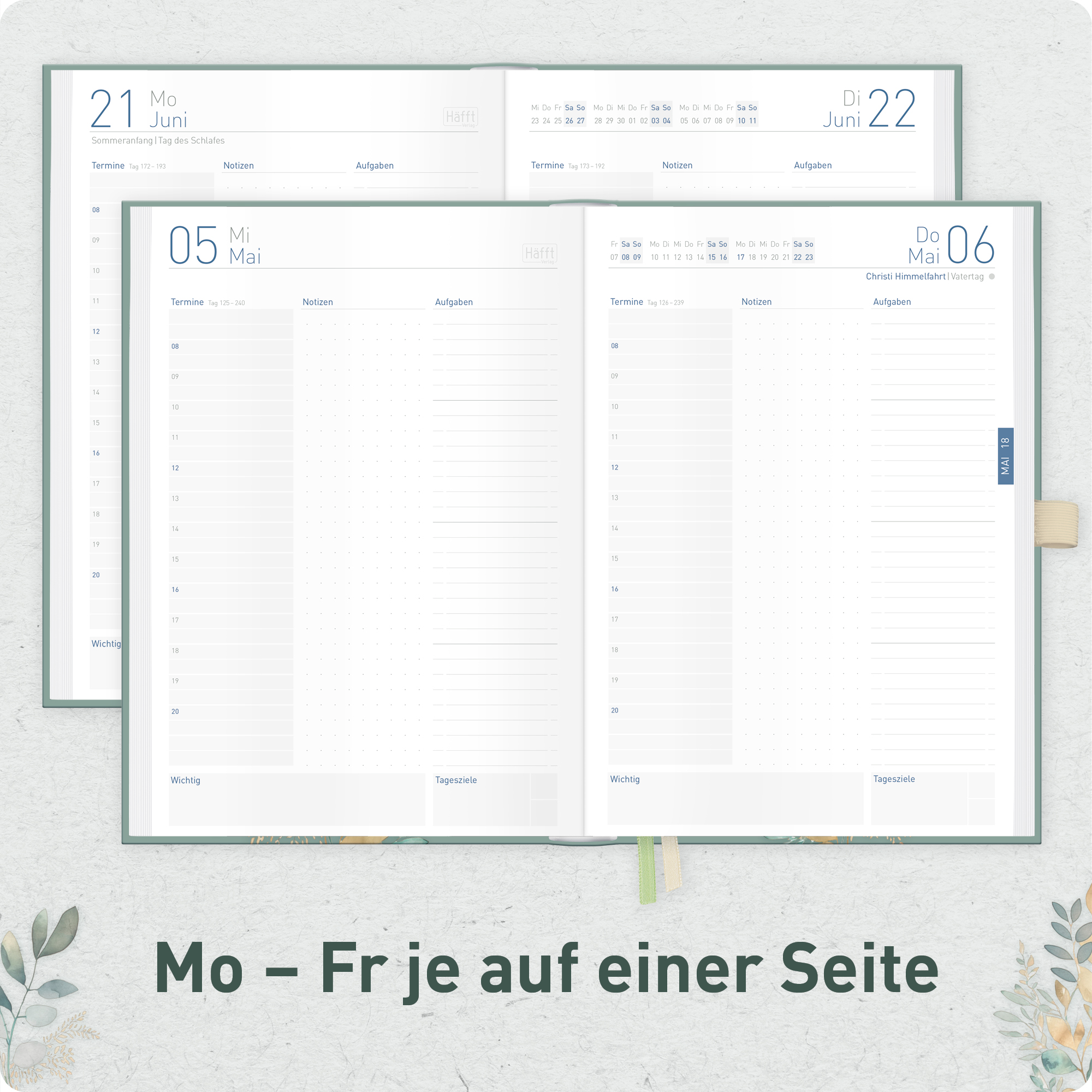 Artikelbild 4 des Artikels “Organizer Day by Day A5 2027 [Shiny Leaves] “