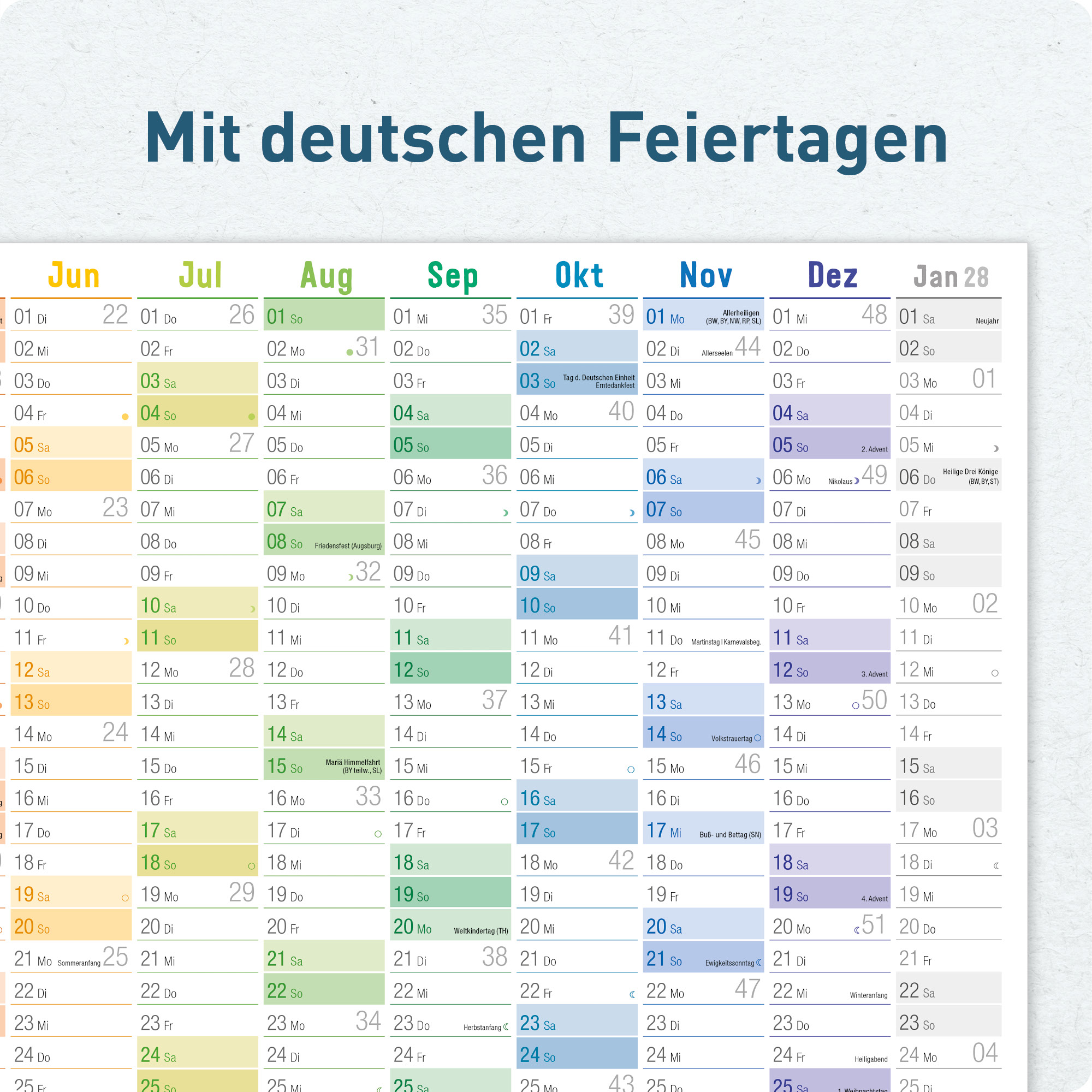 Artikelbild 4 des Artikels “Wandkalender 2027 A2 gefalzt quer [Rainbow] “
