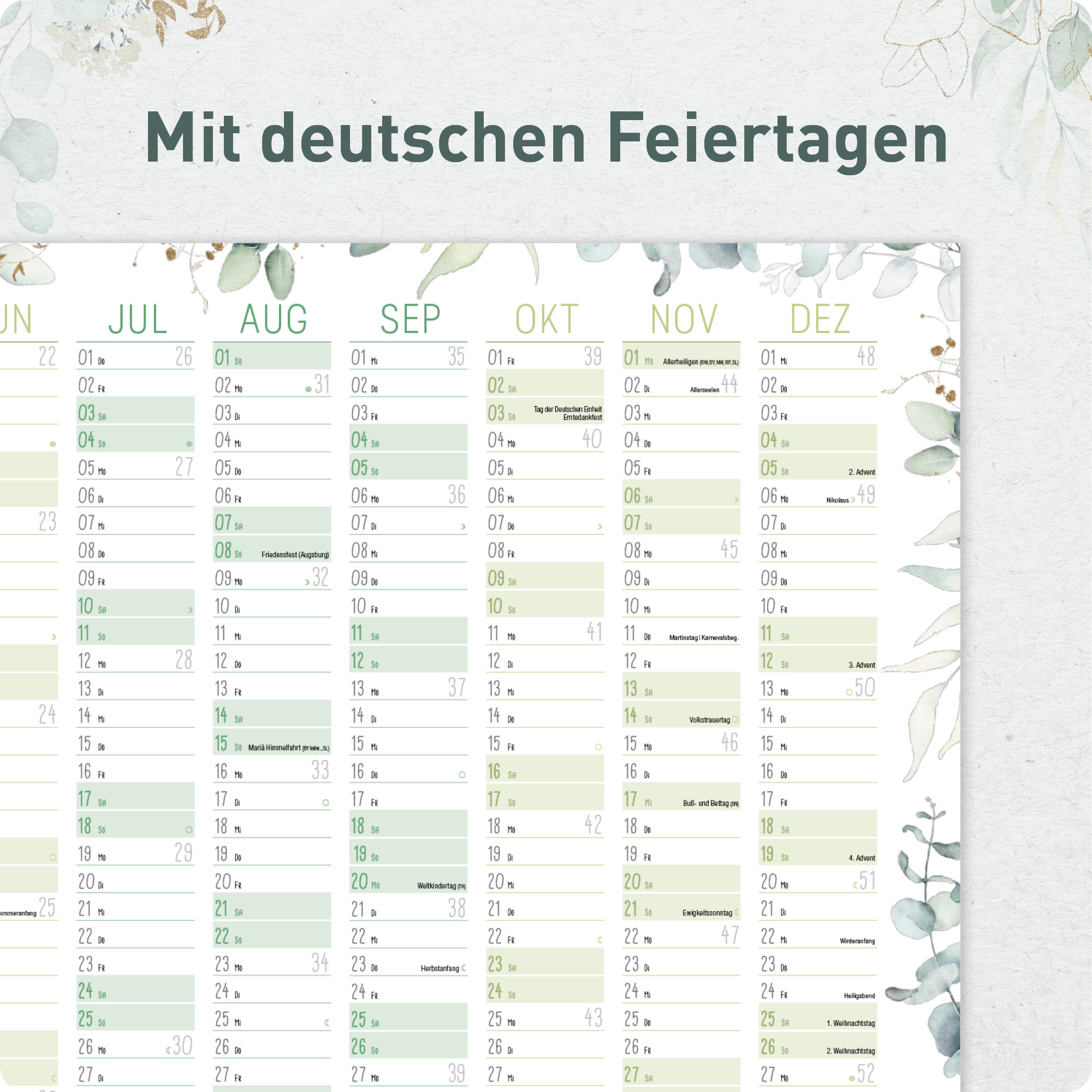 Artikelbild 4 des Artikels “Wandkalender 2027 A3 quer [Blattgold] “