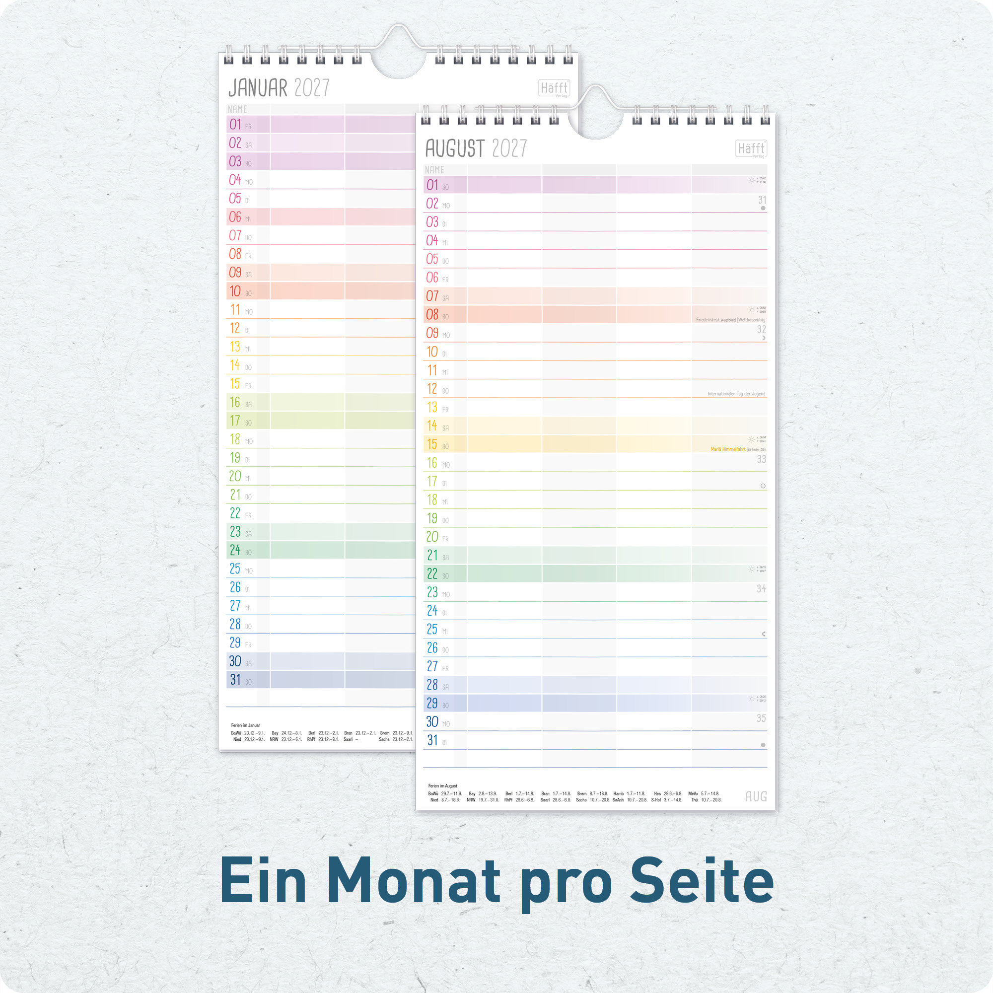 Artikelbild 4 des Artikels “Familienplaner kompakt 2027 Wandkalender mit 4 Spalten [Rainbow] “