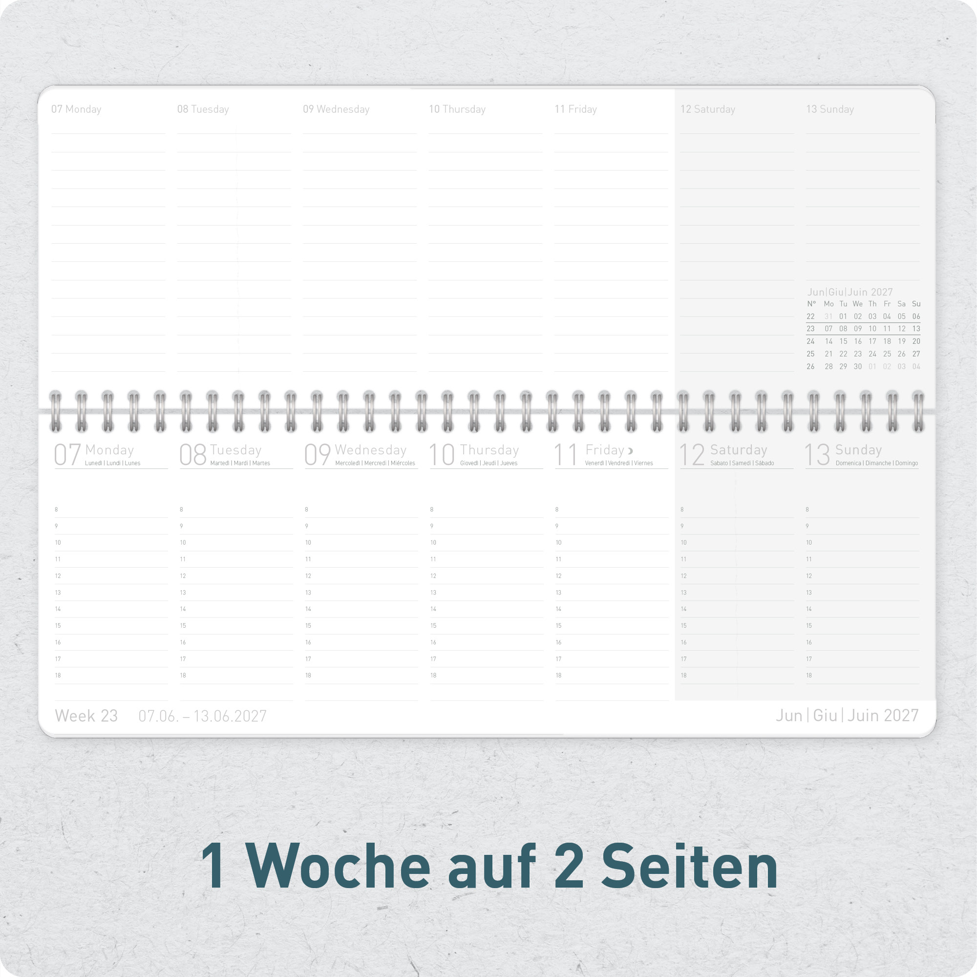 Artikelbild 4 des Artikels “Internationaler Wochen-Tischkalender quer 2027 [Black Edition] “