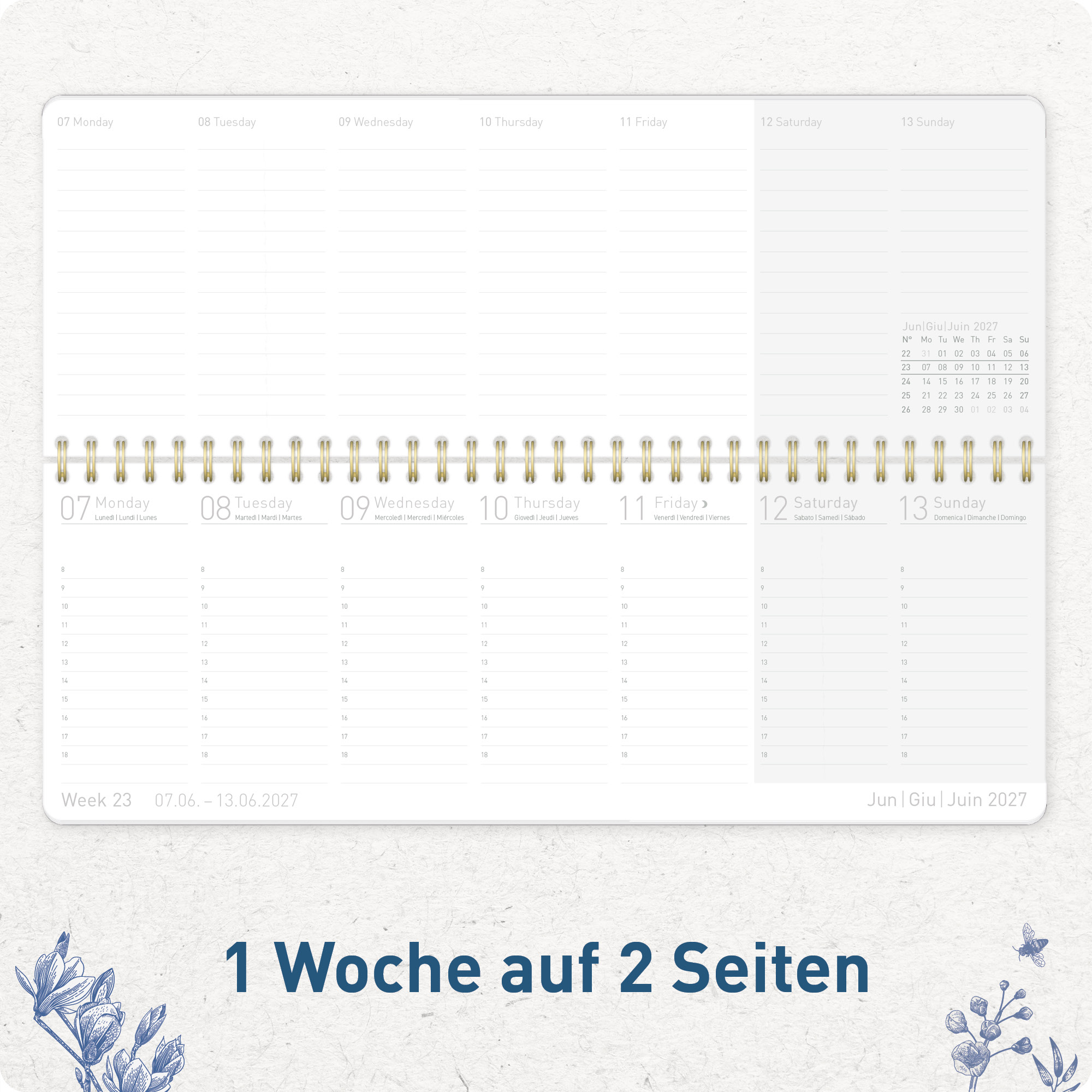 Artikelbild 4 des Artikels “Internationaler Wochen-Tischkalender quer 2027 [Fine Style] “