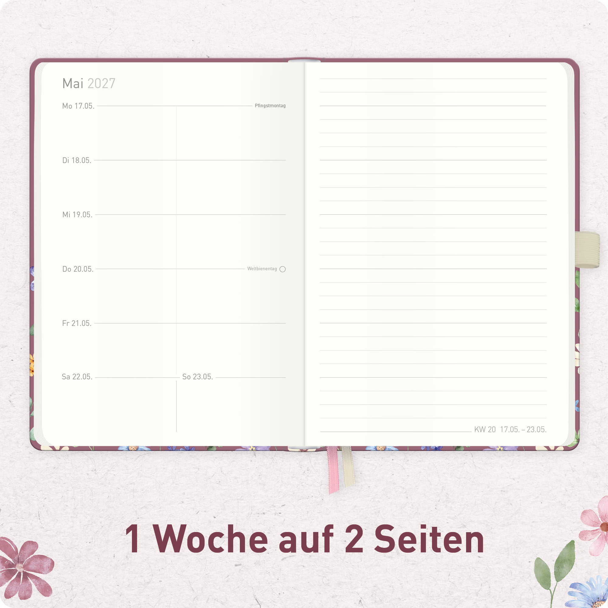 Artikelbild 4 des Artikels “Wochen-Notiz-Kalender A6 2027 [Berry Blossoms] “