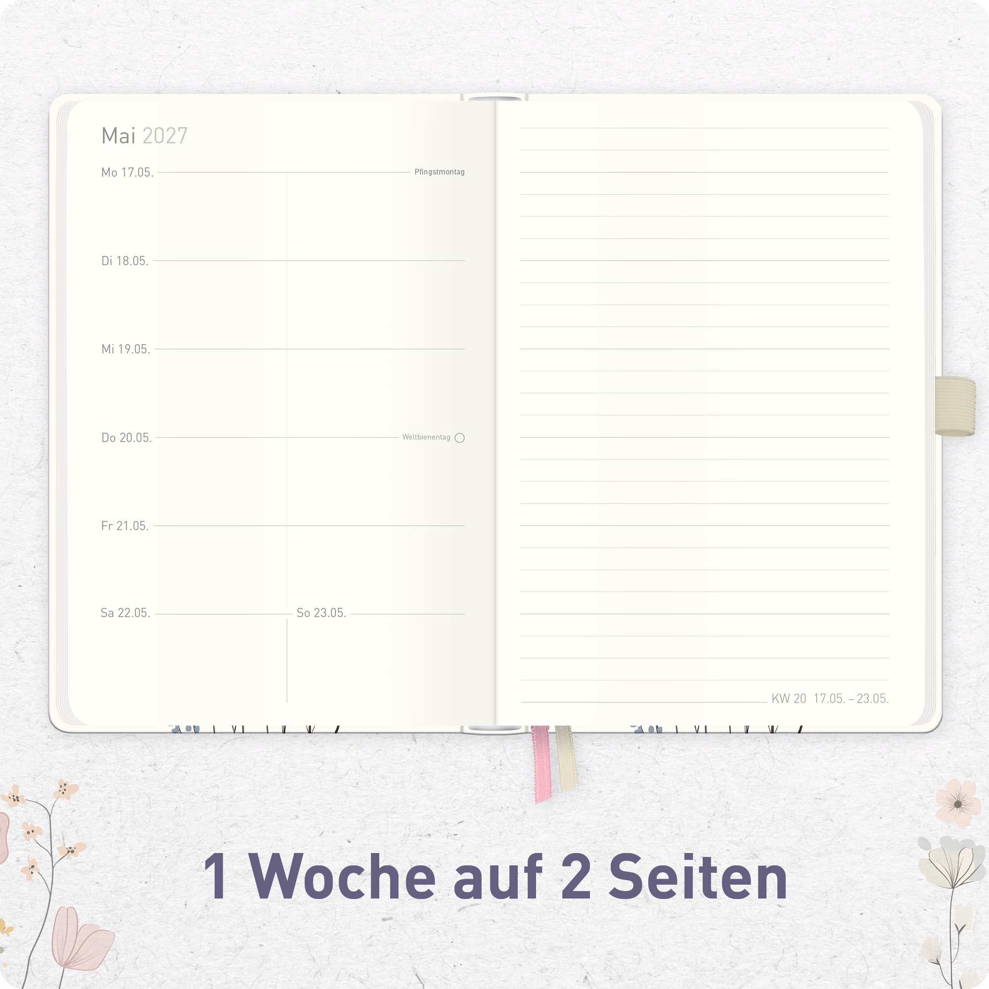 Artikelbild 4 des Artikels “Wochen-Notiz-Kalender A6 2027 [Flower Joy] “