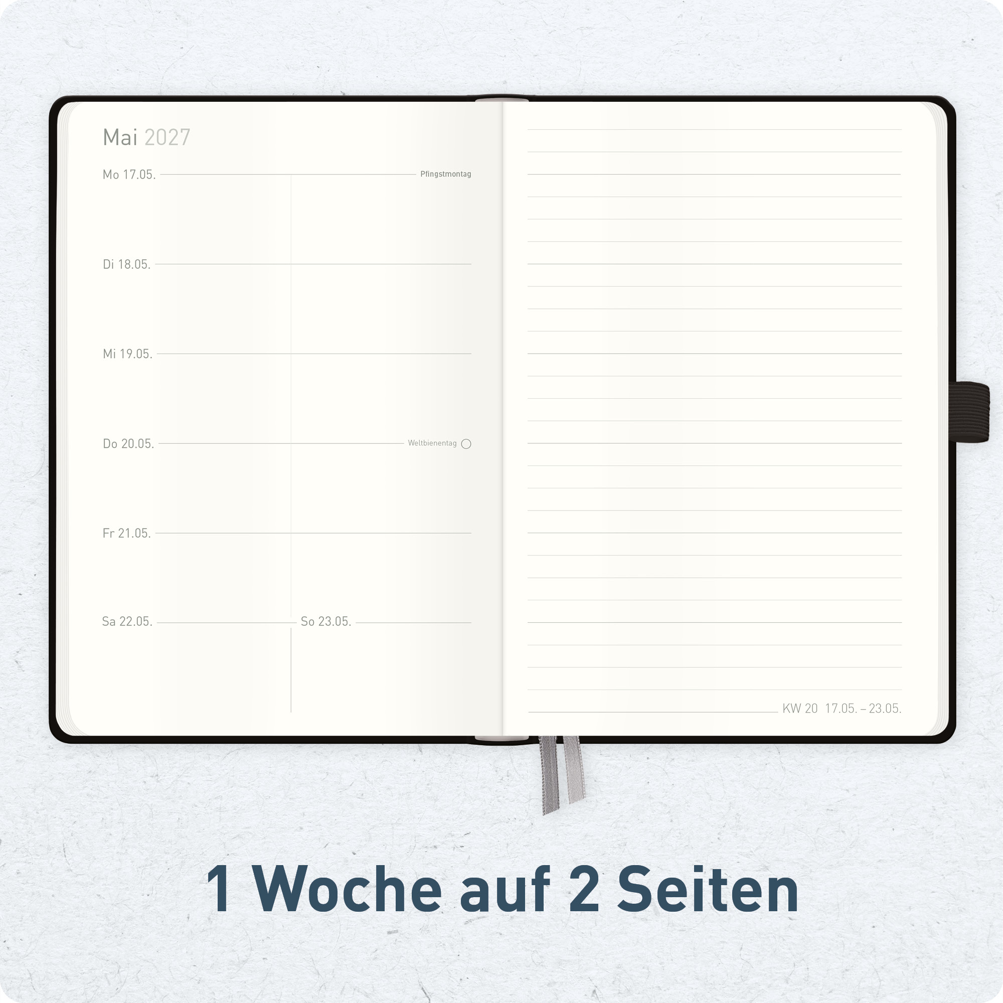 Artikelbild 4 des Artikels “Wochen-Notiz-Kalender A6 2027 [Schwarz] “