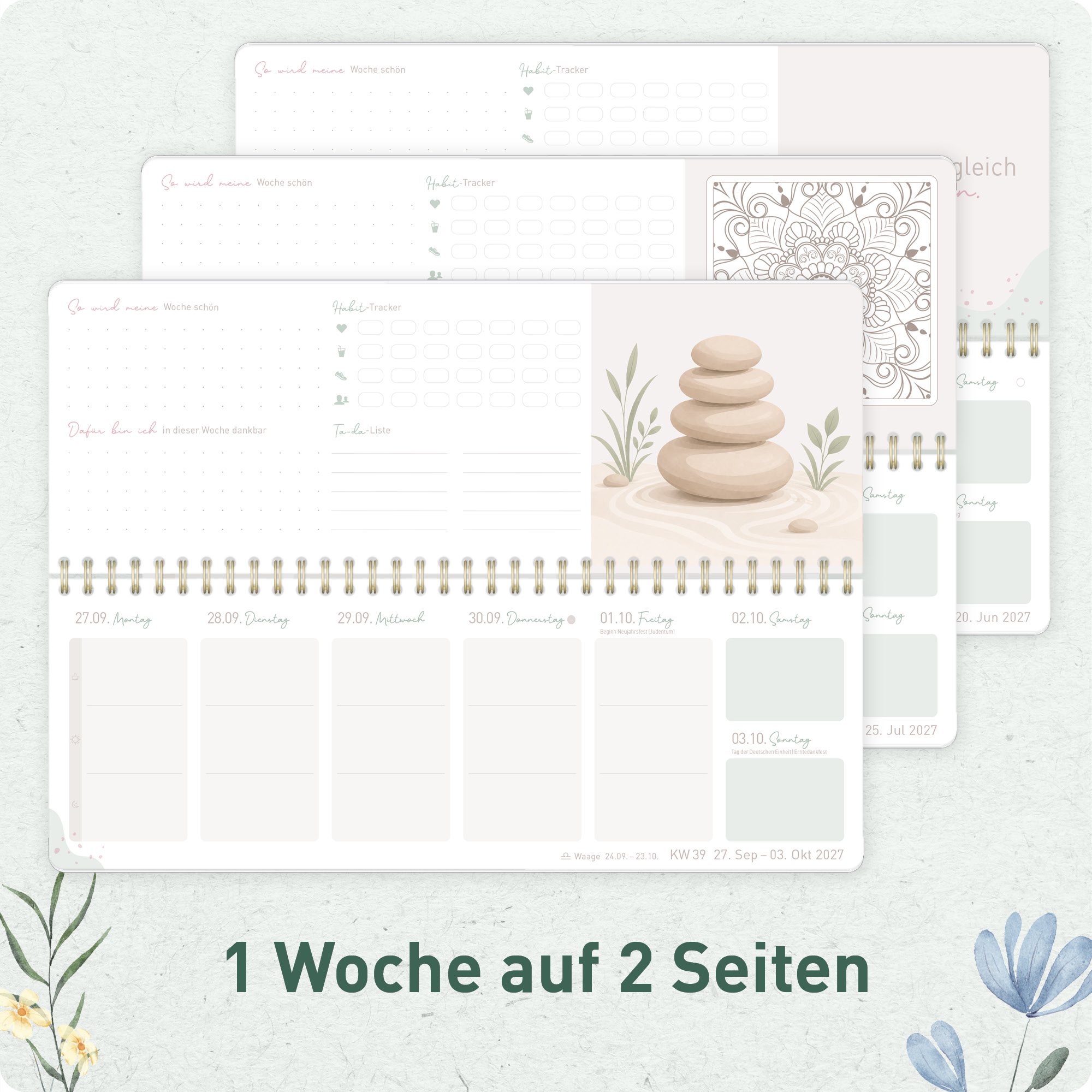 Artikelbild 4 des Artikels “Wochen-Tischkalender 2027 quer Achtsamkeitskalender [Spring Flower] “
