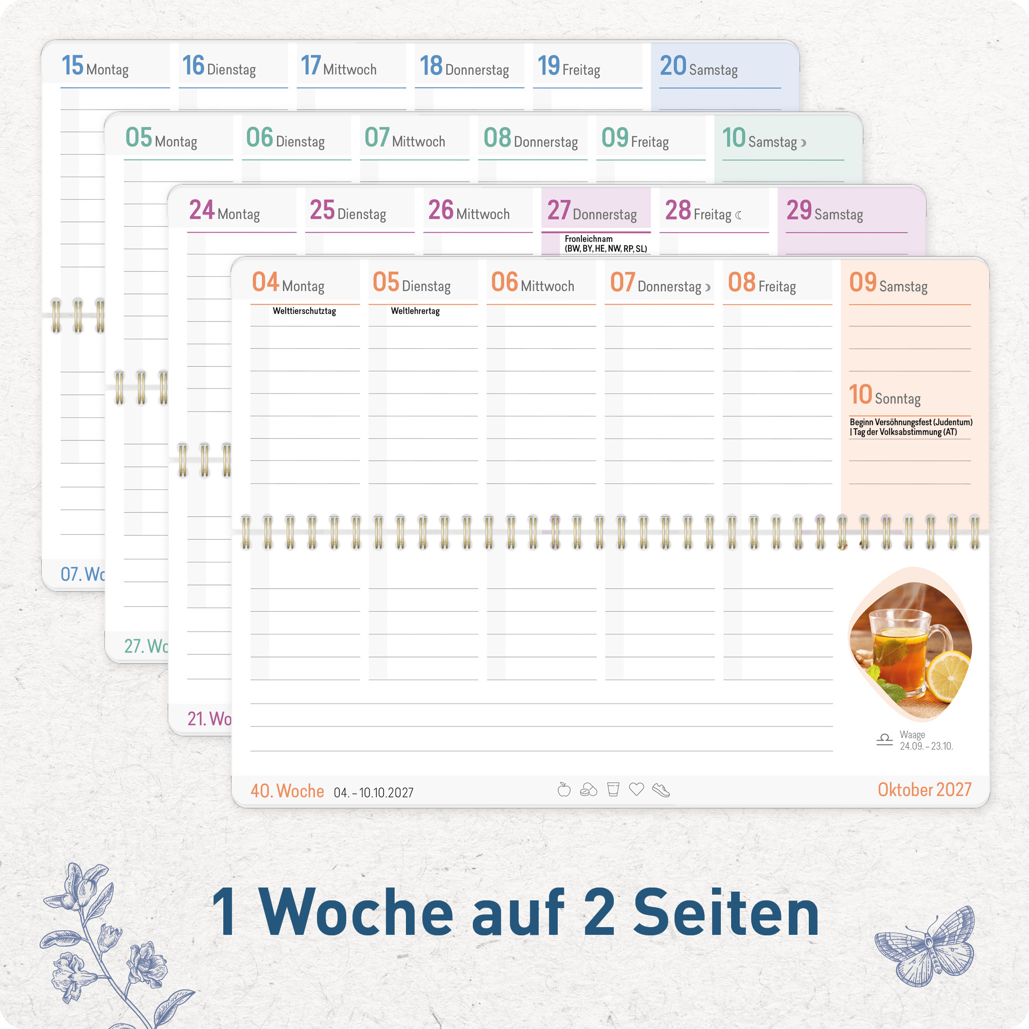Artikelbild 4 des Artikels “Wochen-Tischkalender 2027 Großdruckkalender quer [Fine Style] “