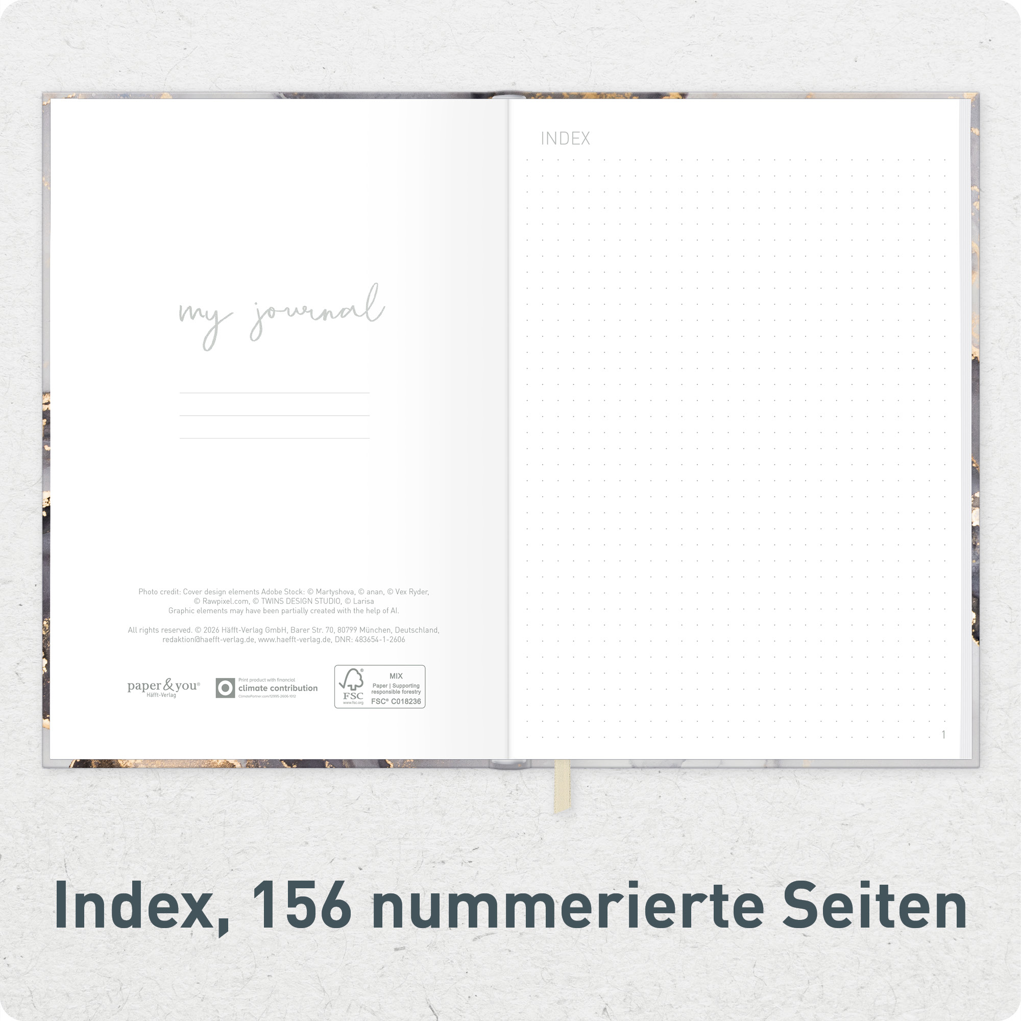 Artikelbild 4 des Artikels “paper&you Journal dotted A5 [Grey Marble] “