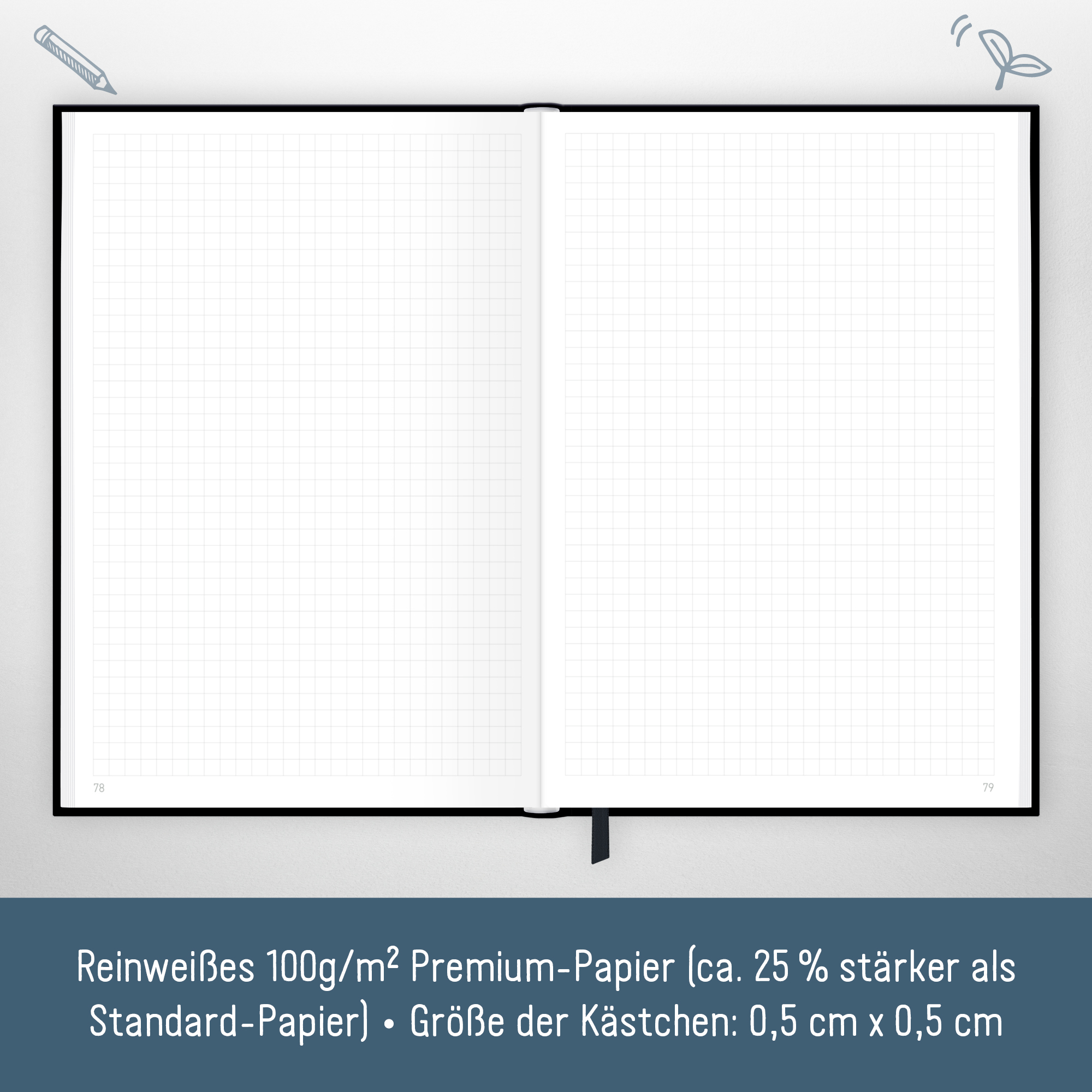 Artikelbild 4 des Artikels “Notizbuch Classic kariert A5+  [Black Edition] “