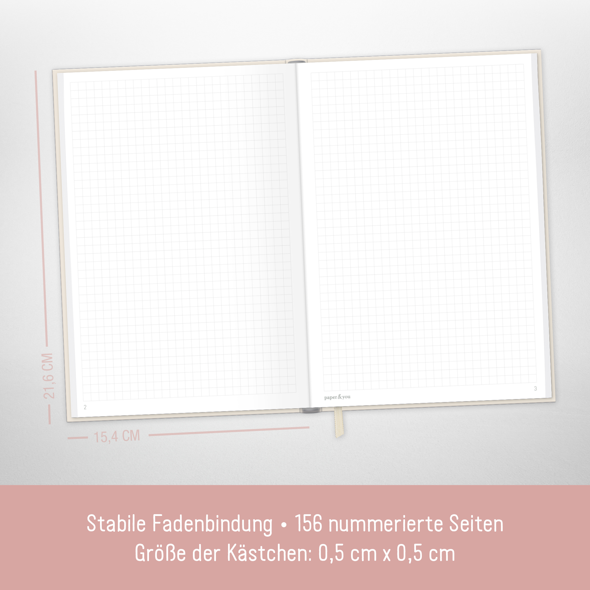 Artikelbild 4 des Artikels “paper&you Notizbuch Classic kariert A5+  [Dainty Flower] “