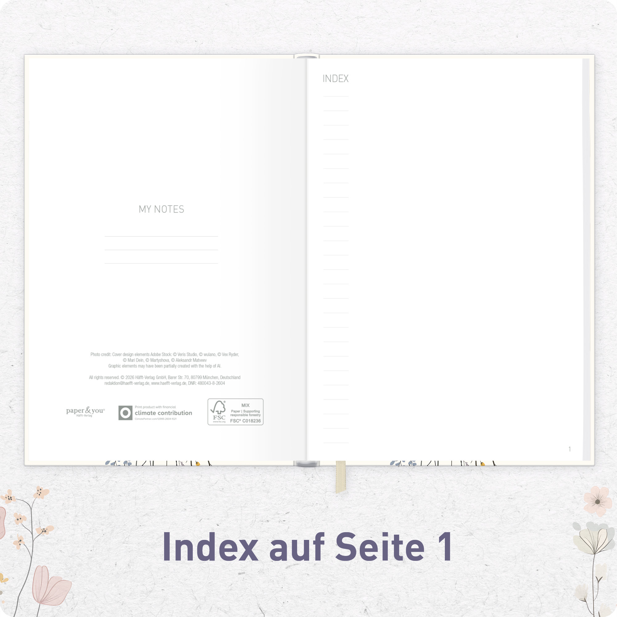 Artikelbild 4 des Artikels “Notizbuch Classic A5+ blanko [Flower Joy] “