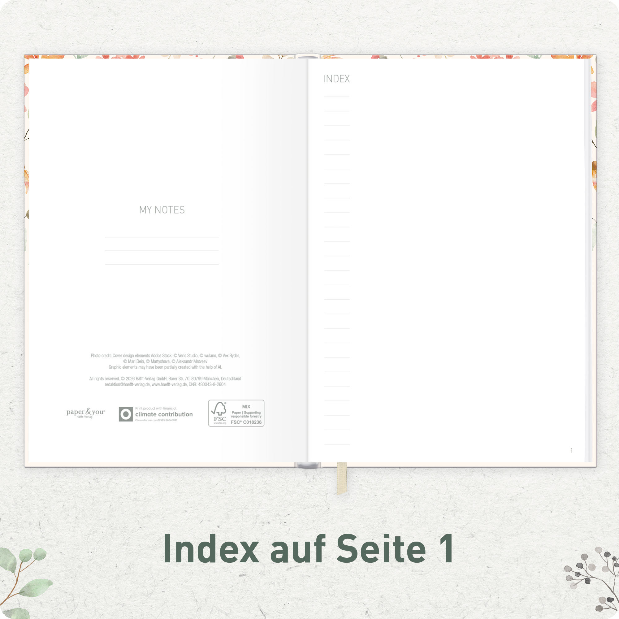 Artikelbild 4 des Artikels “Notizbuch Classic A5+ blanko [Wild Blossoms] “