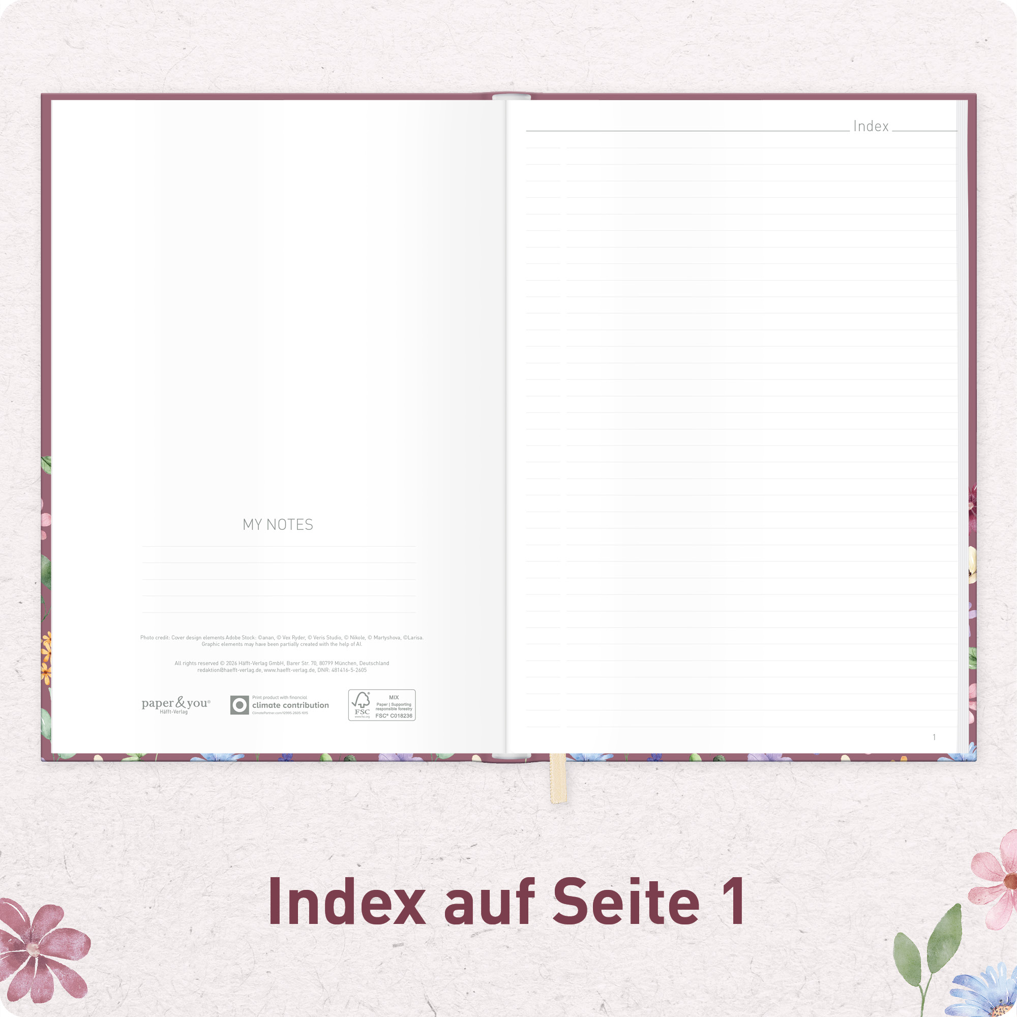 Artikelbild 4 des Artikels “paper&you Notizbuch A4+ liniert [Berry Blossoms] “