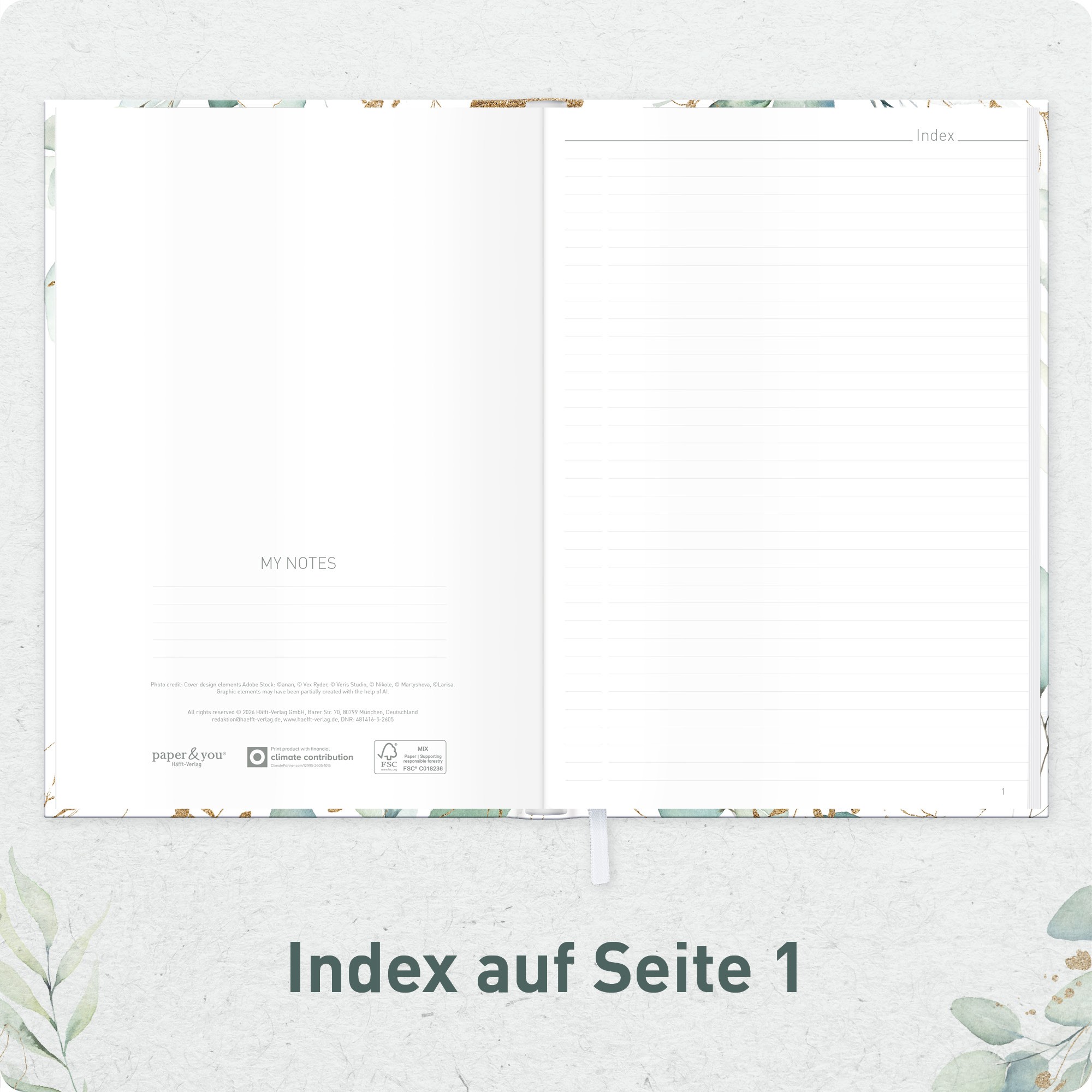 Artikelbild 4 des Artikels “paper&you Notizbuch A4+ liniert [Blattgold] “