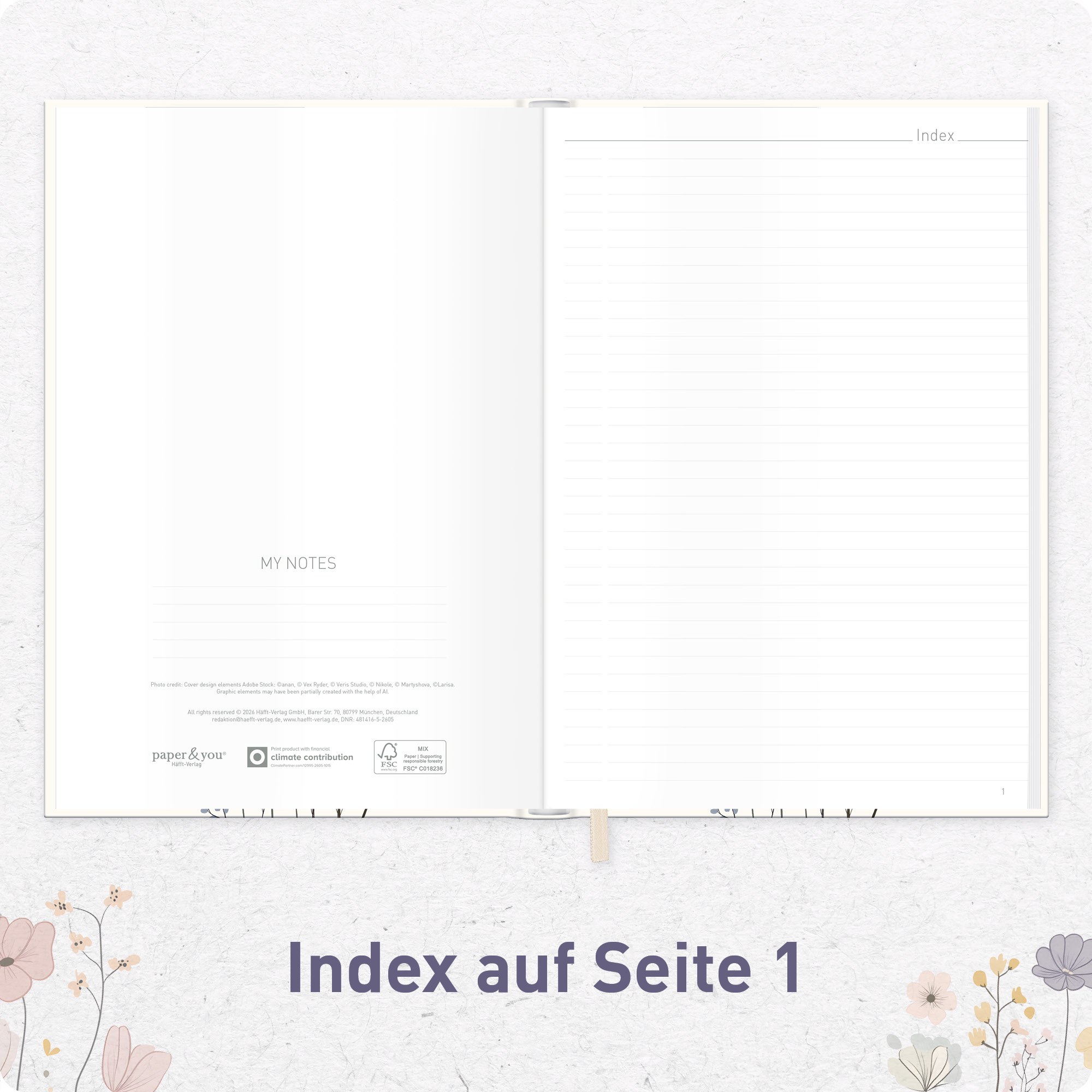 Artikelbild 4 des Artikels “paper&you Notizbuch A4+ liniert [Flower Joy] “
