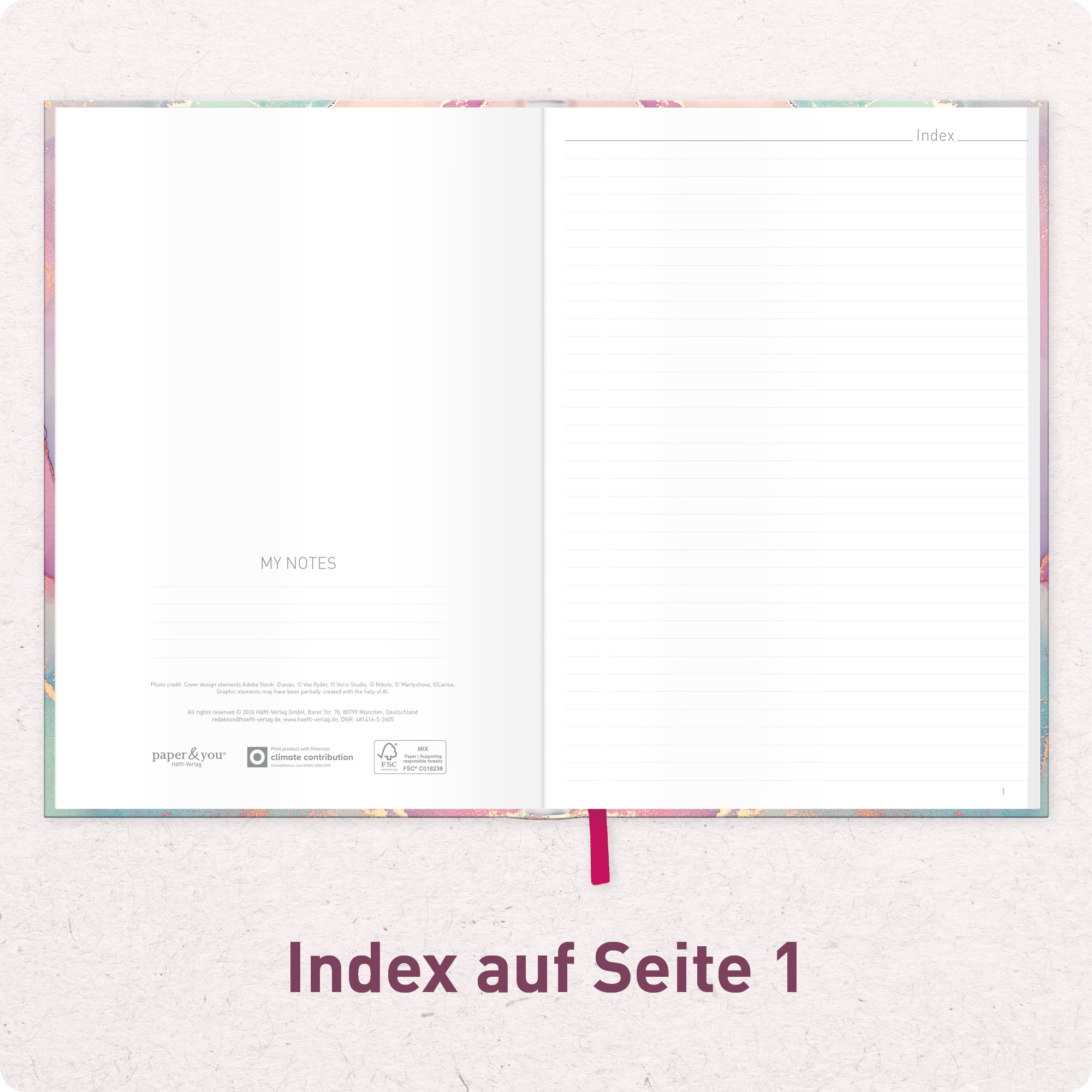 Artikelbild 4 des Artikels “paper&you Notizbuch A4+ liniert [Silky Pink] “