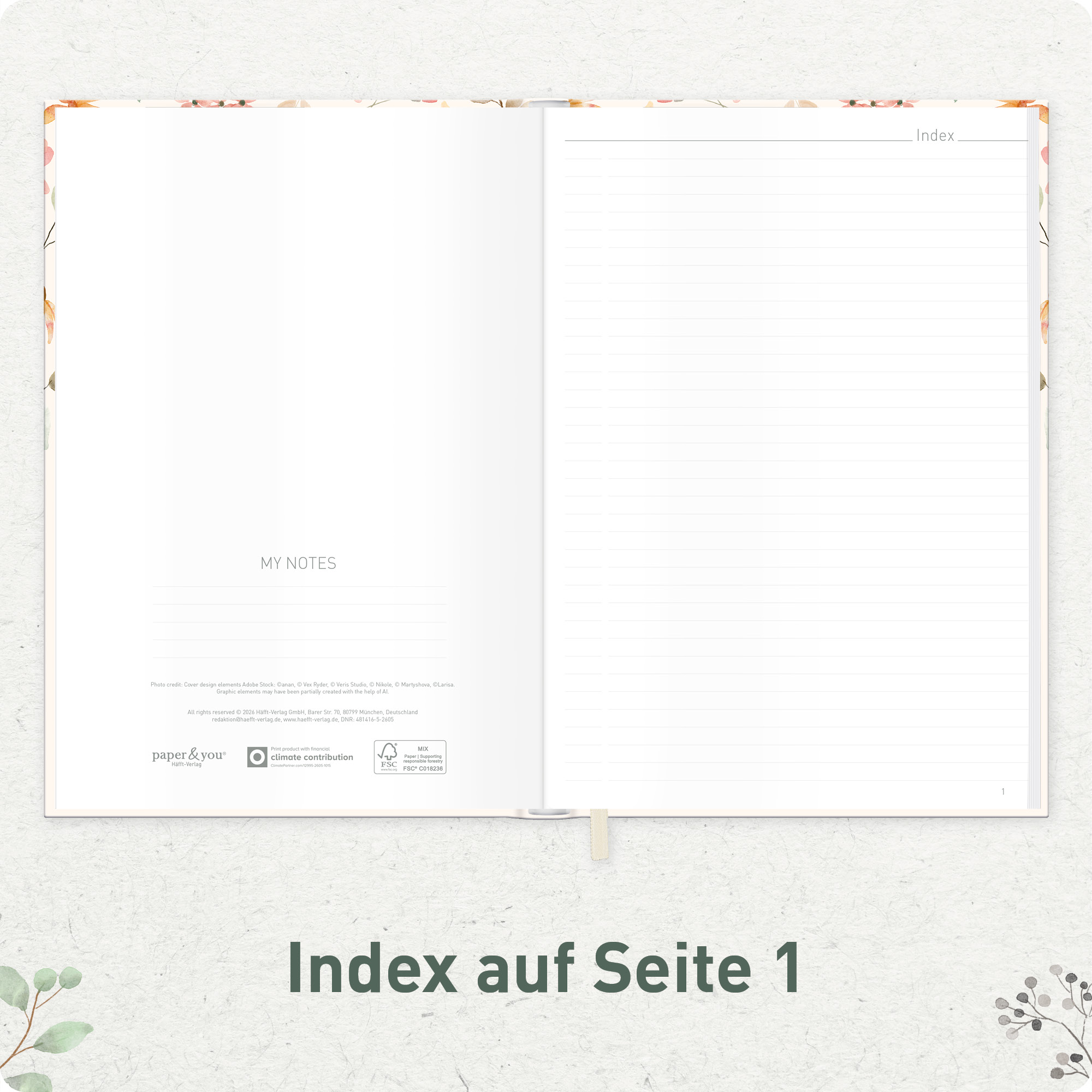 Artikelbild 4 des Artikels “paper&you Notizbuch A4+ liniert [Wild Blossoms] “