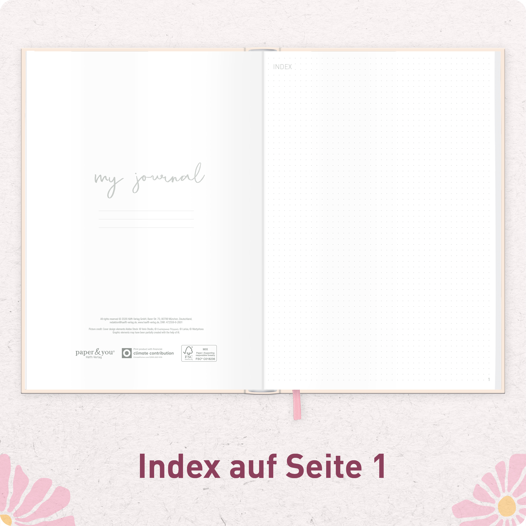 Artikelbild 4 des Artikels “paper&you Journal A4+ [Pink Flowers] “