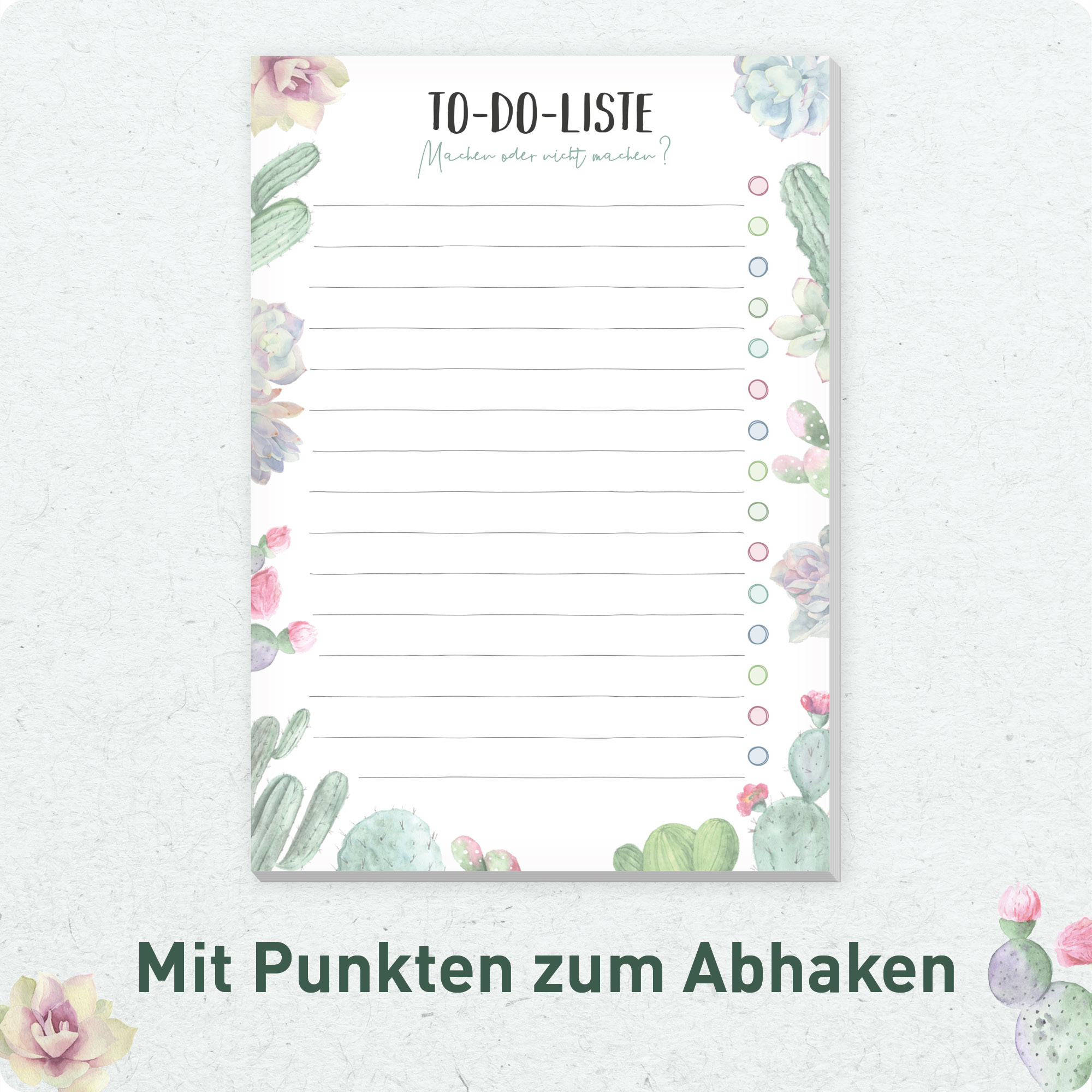 Artikelbild 4 des Artikels “paper&you To-do Listen Block A6 [Kakteen] “