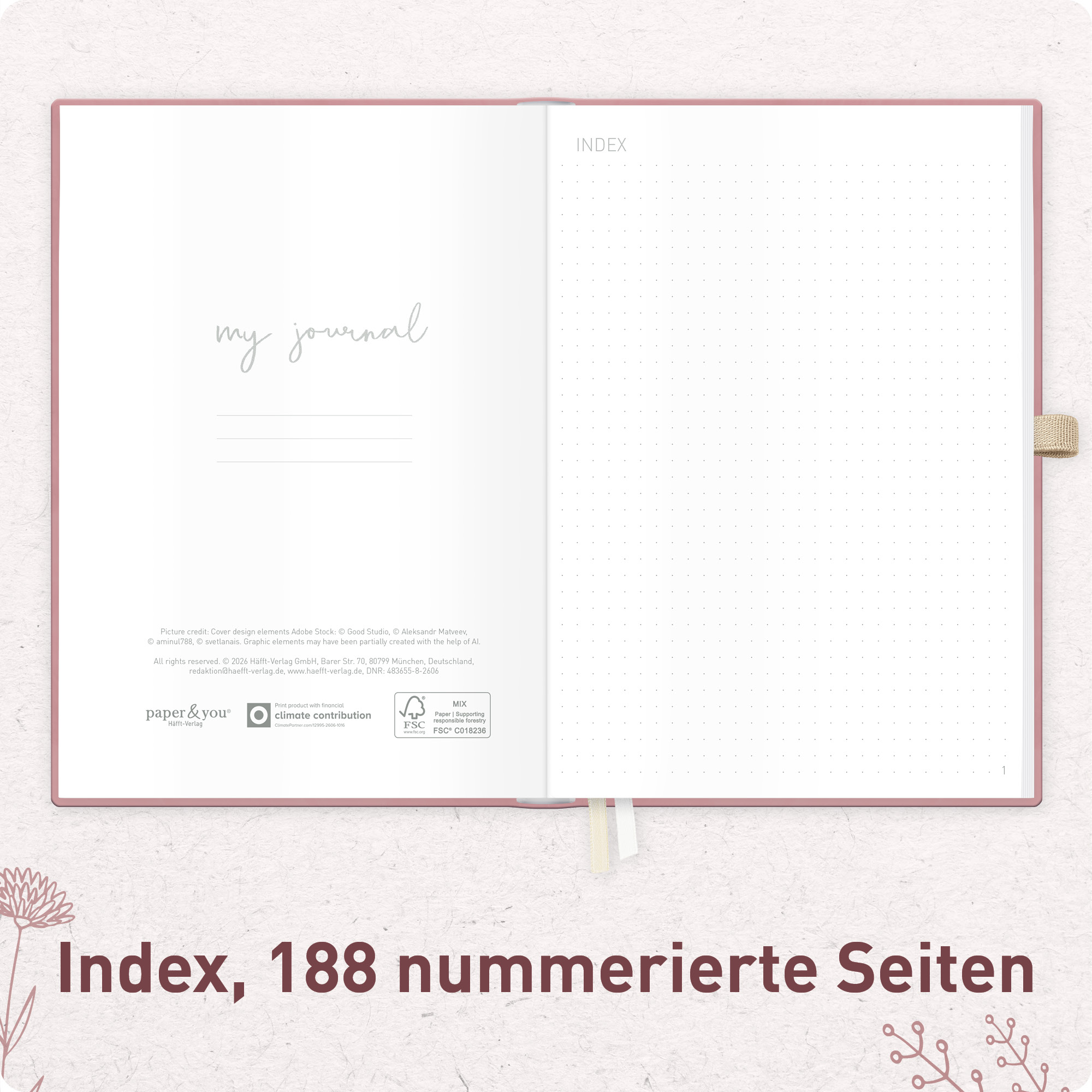 Artikelbild 4 des Artikels “p&y Journal Premium dotted A5 [Fine Flowers rosé] “