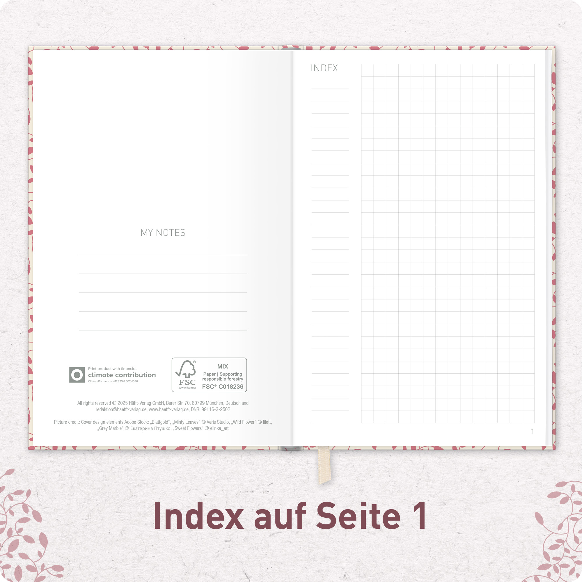 Artikelbild 4 des Artikels “p&y Notizbuch kariert A6+ [Red Leaves] “