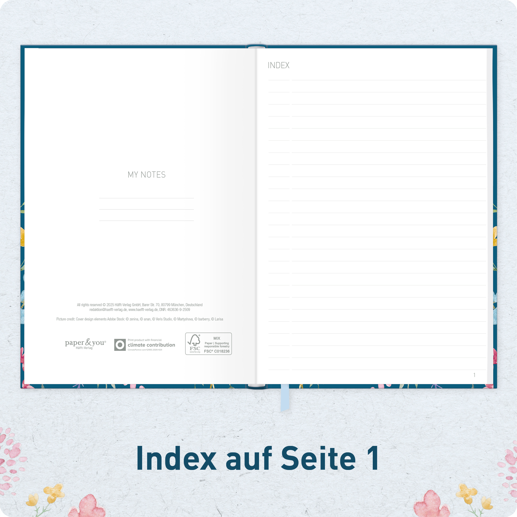 Artikelbild 4 des Artikels “paper&you Notizbuch Classic A5+ liniert [Happy Flower] “