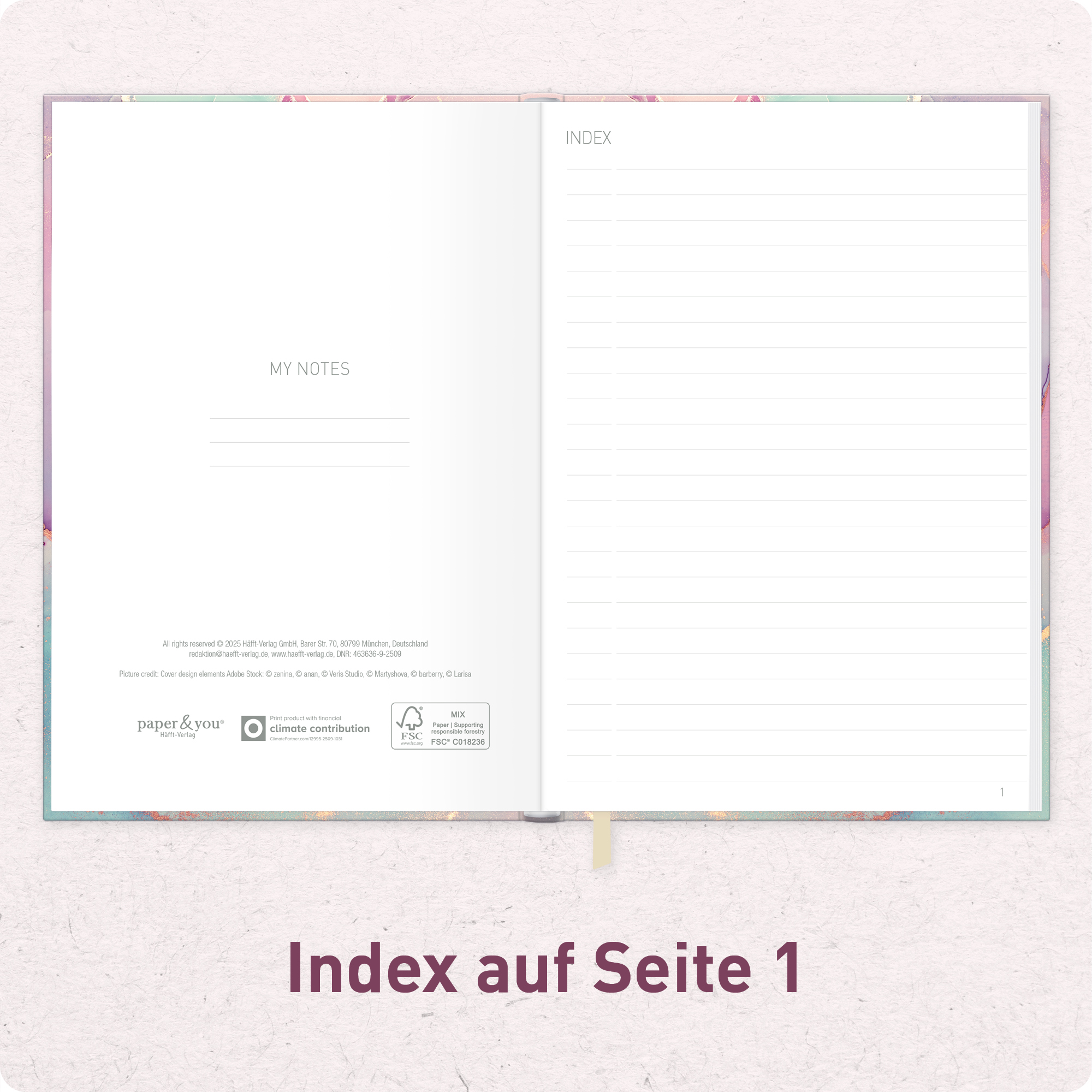 Artikelbild 4 des Artikels “paper&you Notizbuch Classic A5+ liniert [Silky Pink] “