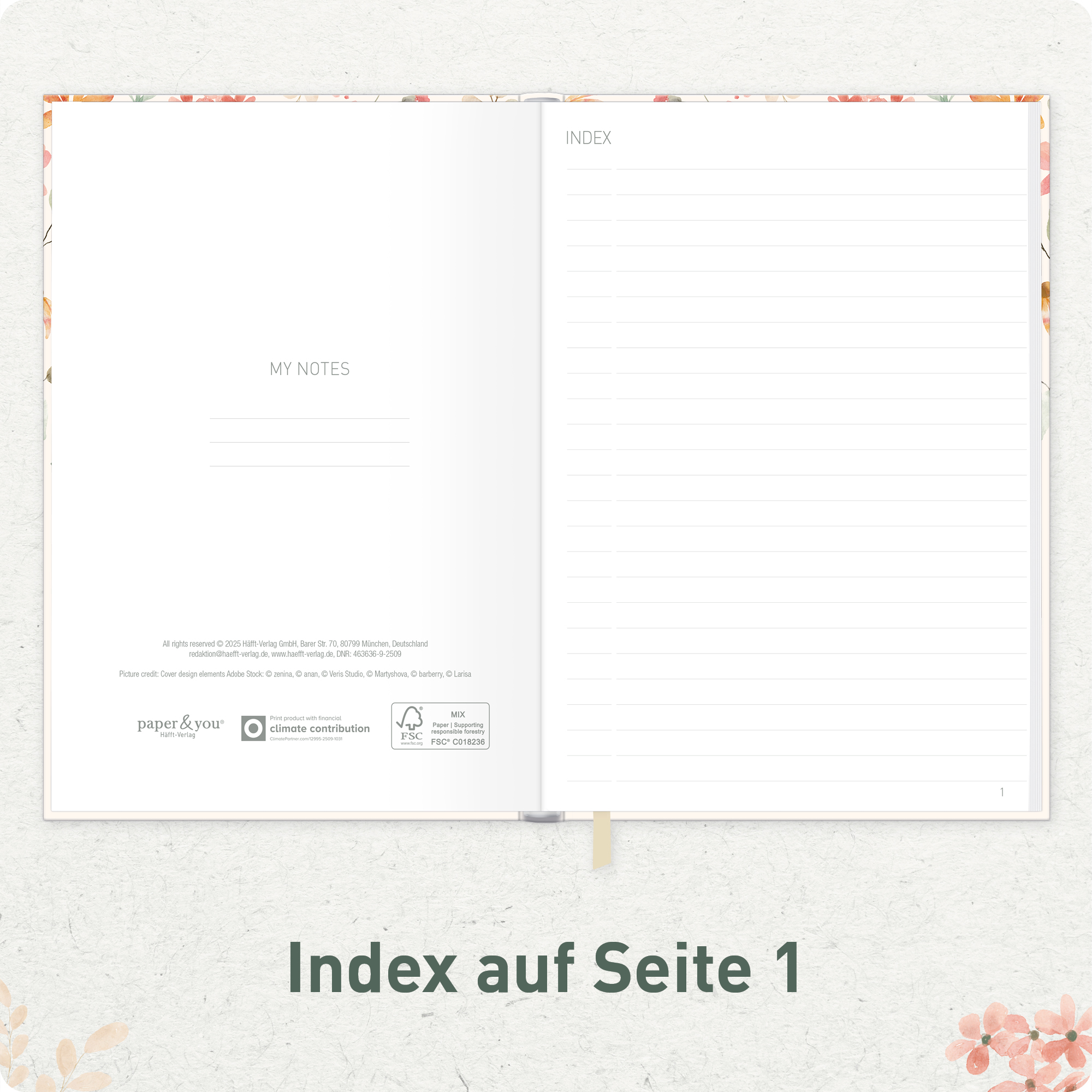 Artikelbild 4 des Artikels “paper&you Notizbuch Classic A5+ liniert [Wild Blossoms] “