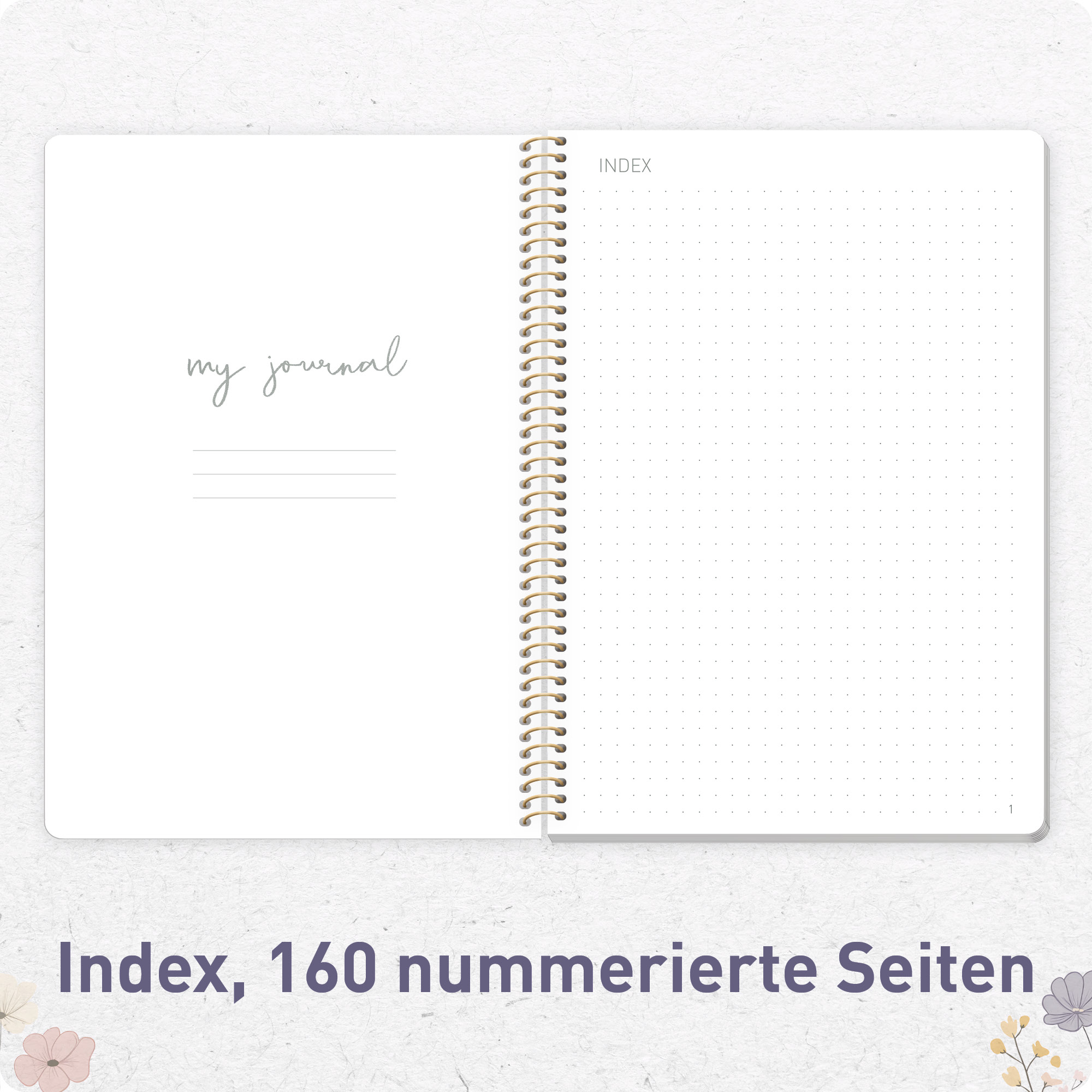 Artikelbild 4 des Artikels “Bullet Journal dotted A5 mit Spiralbindung [Flower Joy] “