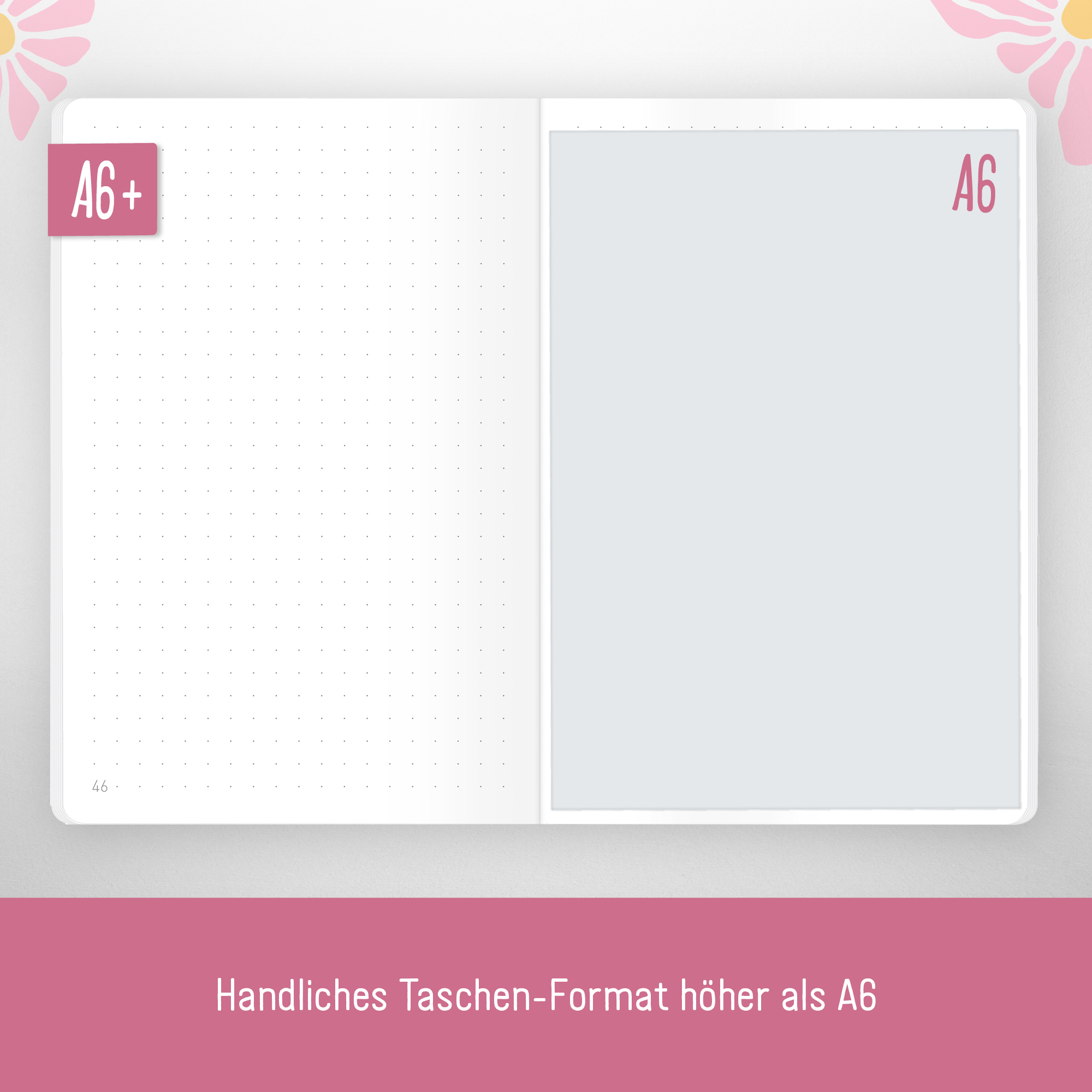 Artikelbild 4 des Artikels “paper&you Notizheft A6+ dotted [Pink Flowers] “