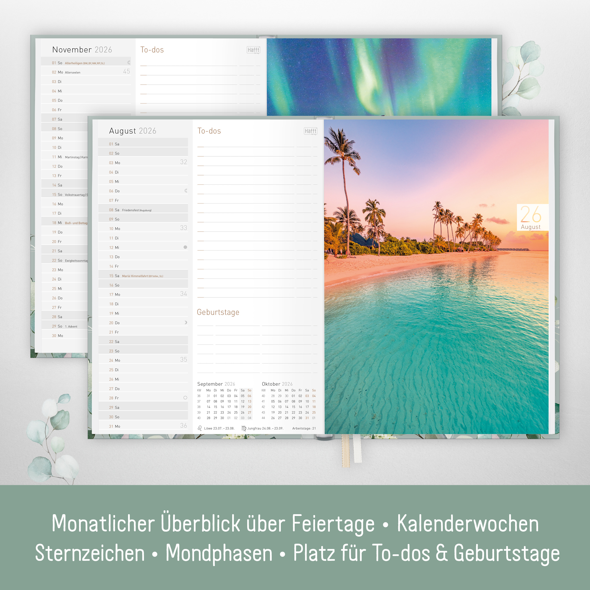 Artikelbild 4 des Artikels “Chäff-Timer Classic A5 2026 [Minty Leaves] “