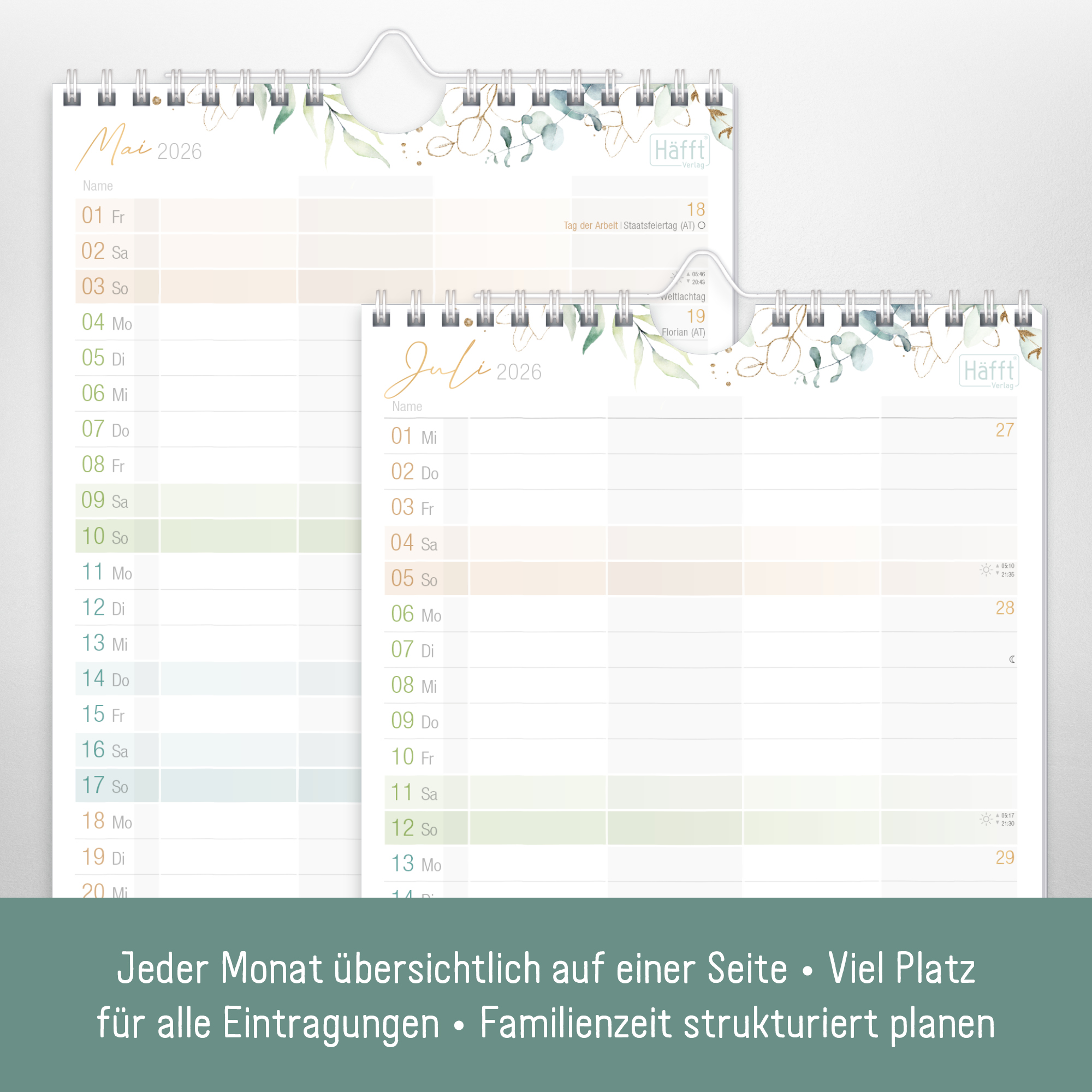 Artikelbild 4 des Artikels “Familienplaner Kompakt 2026 4-spaltig [Blattgold] “
