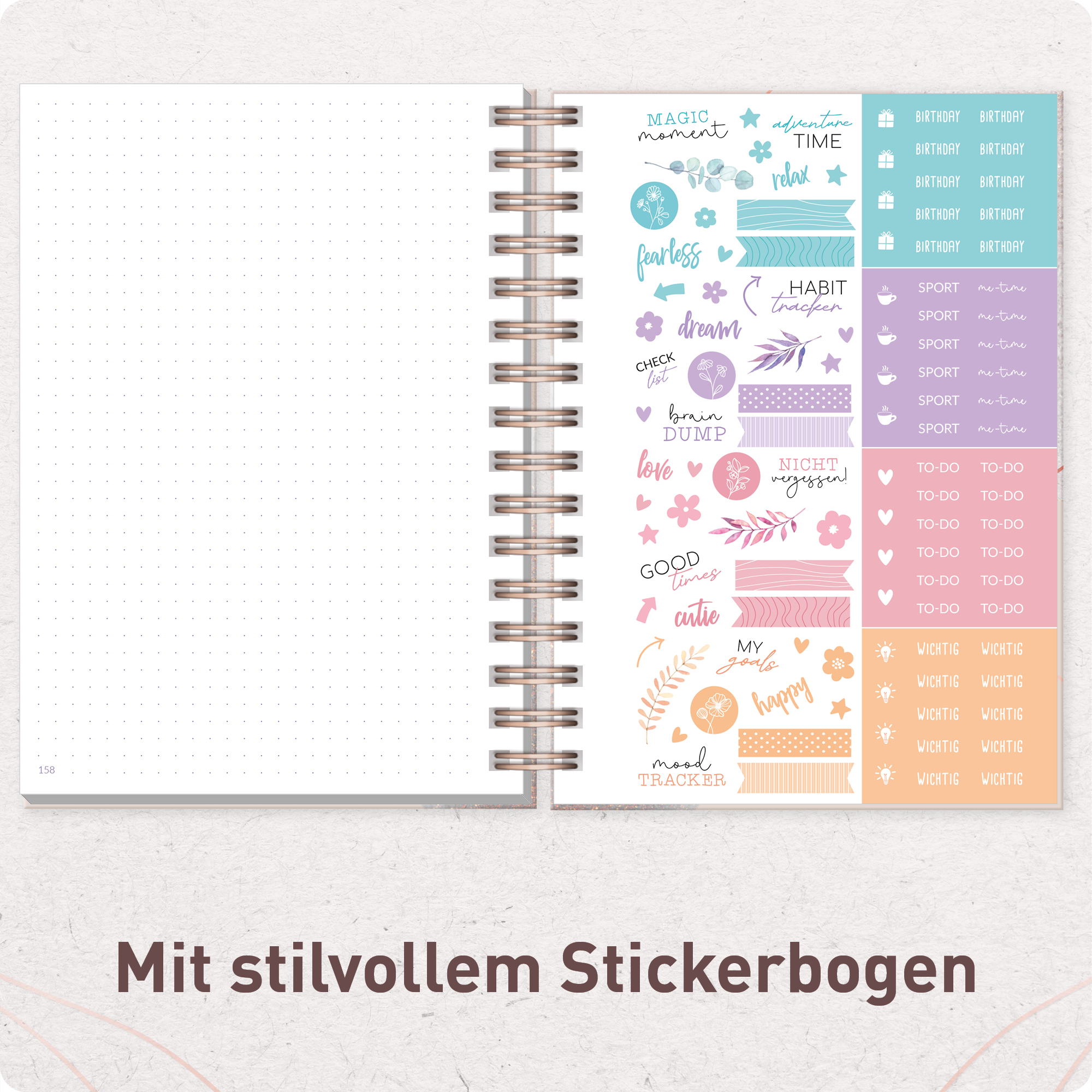 Artikelbild 5 des Artikels “Journal Fancy dotted A5 mit Spiralbindung [Soft Beige] “