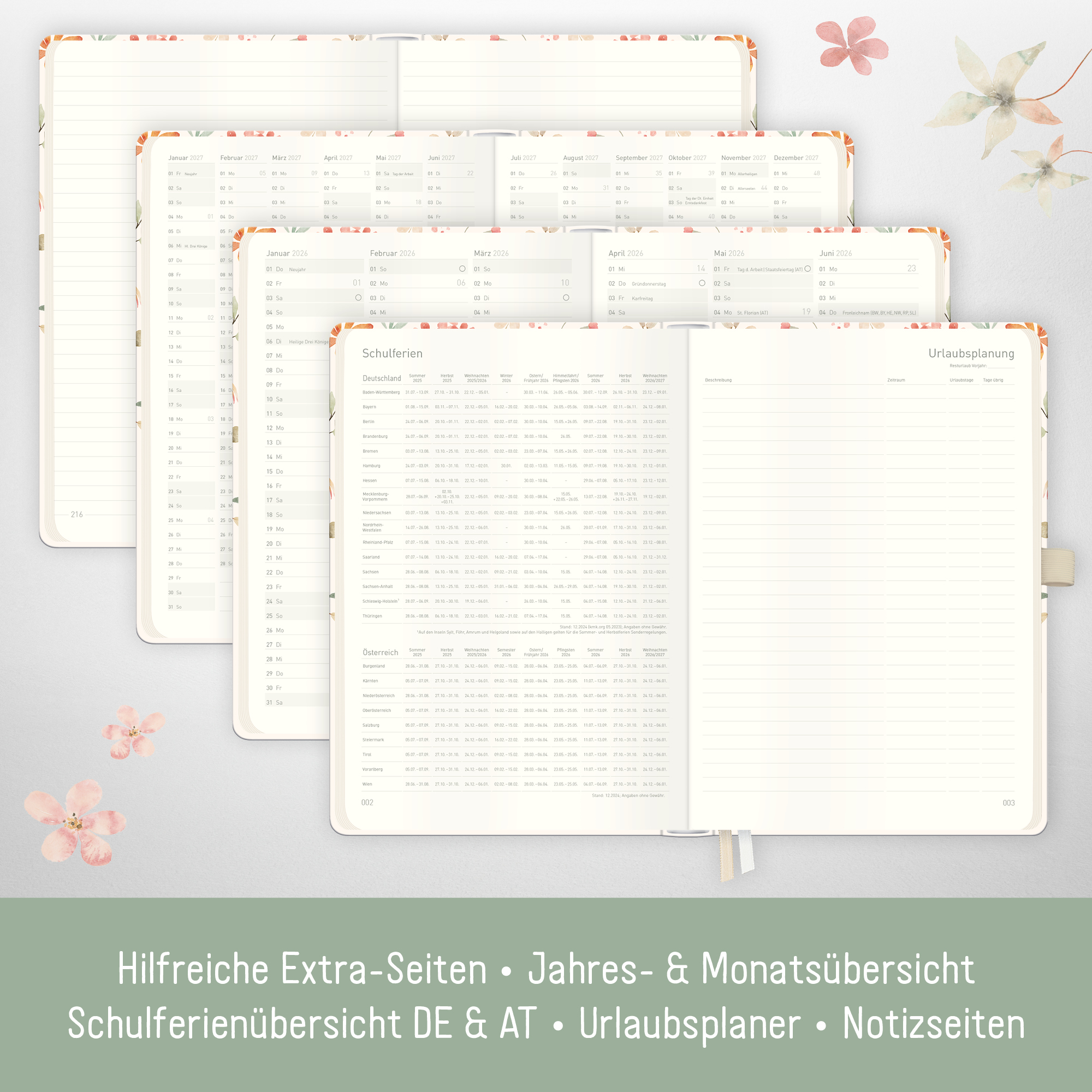 Artikelbild 5 des Artikels “Wochen-Notiz-Timer A5 25/26 [Wild Blossoms] “
