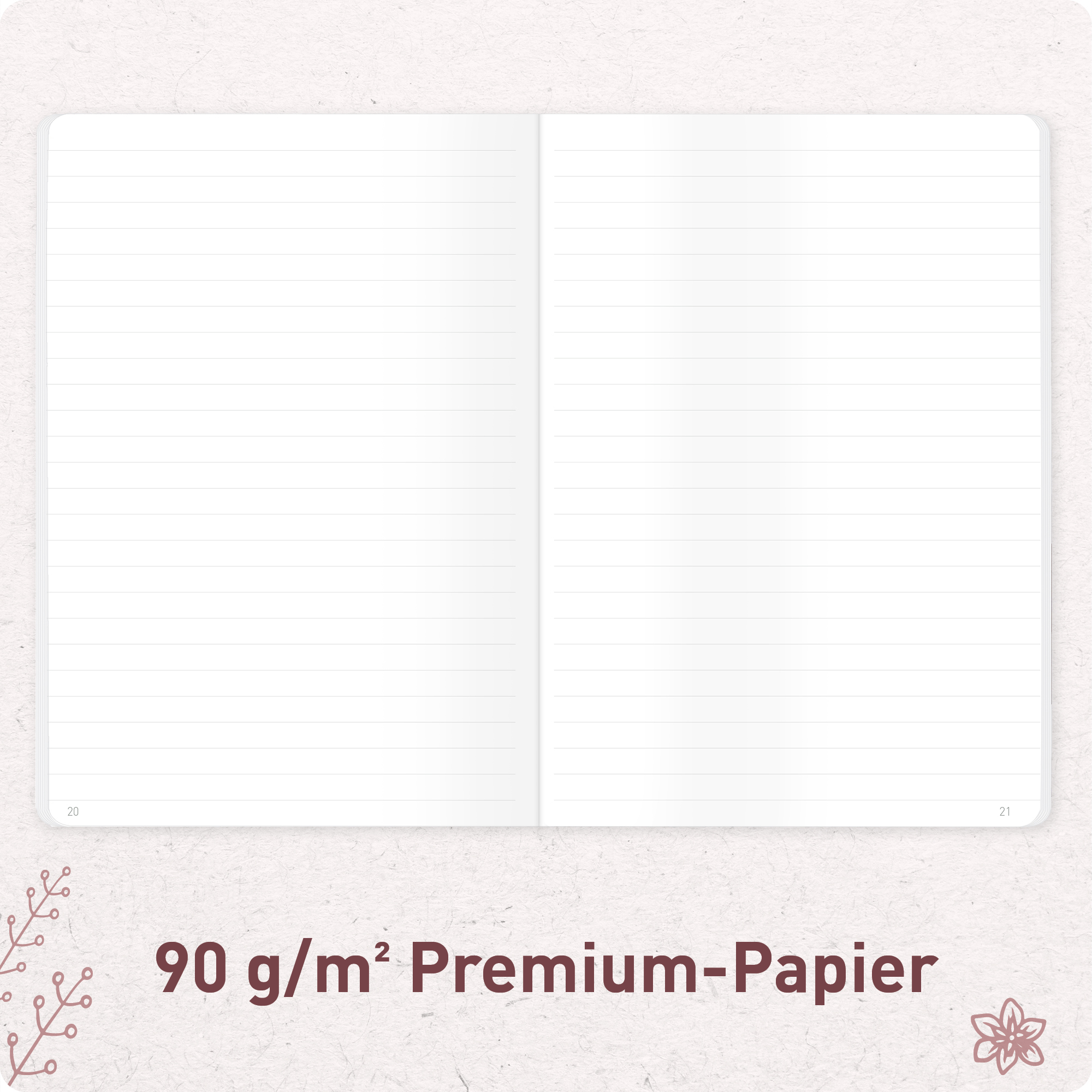 Artikelbild 5 des Artikels “paper&you Notizheft Classic liniert A5 [Fine Flowers rosé] “