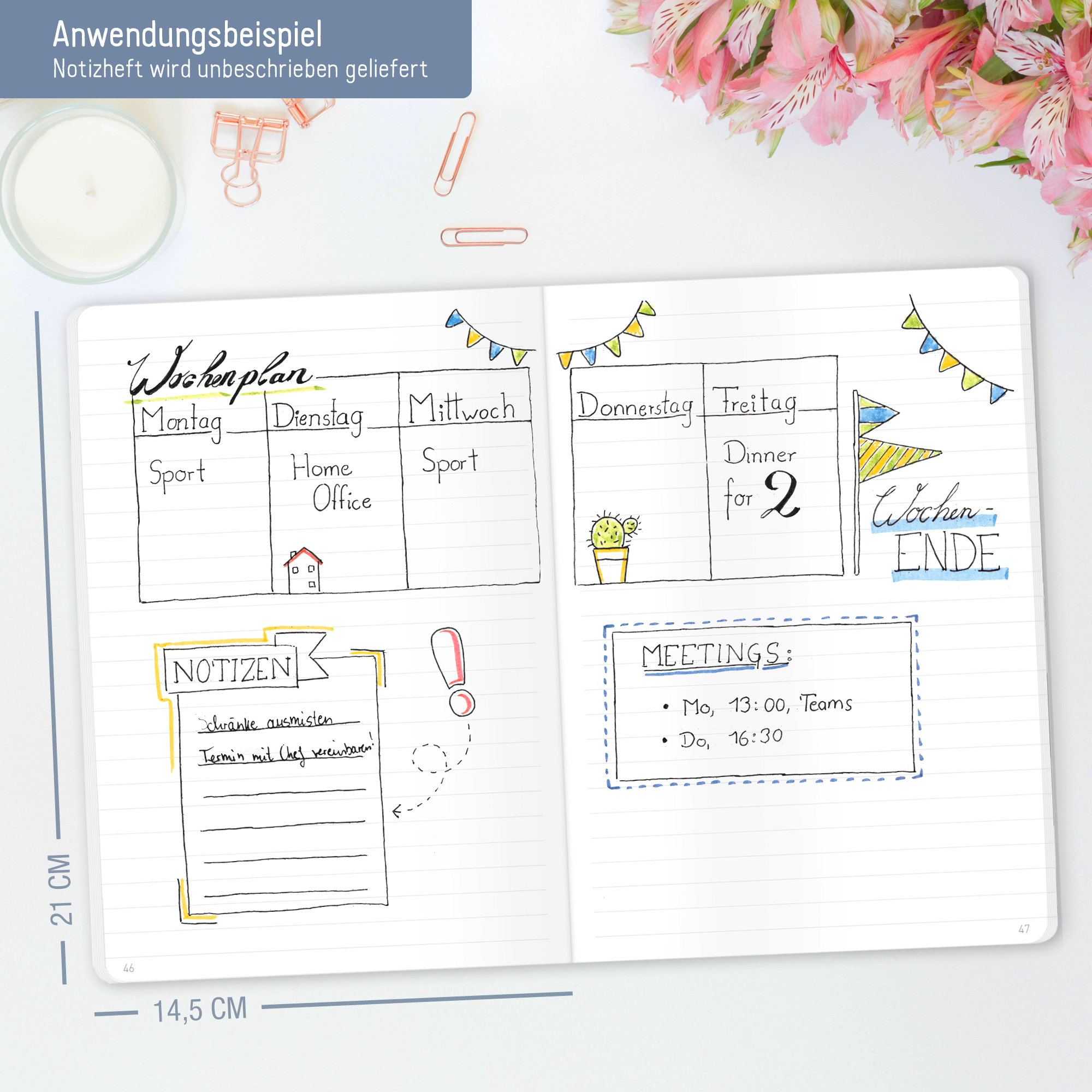 Artikelbild 5 des Artikels “paper&you Notizheft Classic liniert A5 [Flower Joy] “