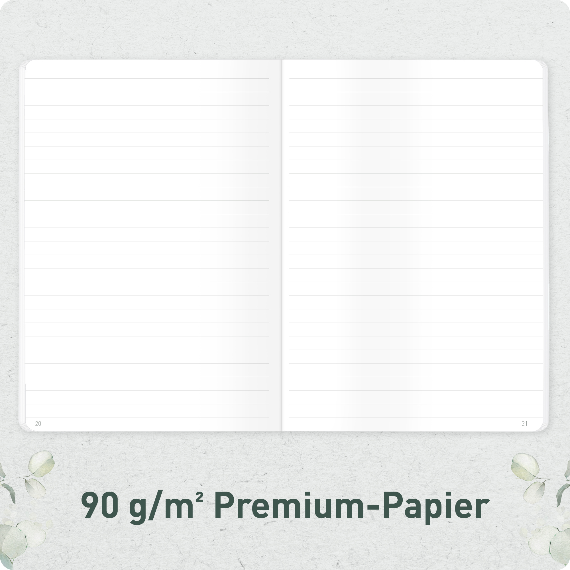 Artikelbild 5 des Artikels “paper&you Notizheft Classic liniert A5 [Minty Leaves] “