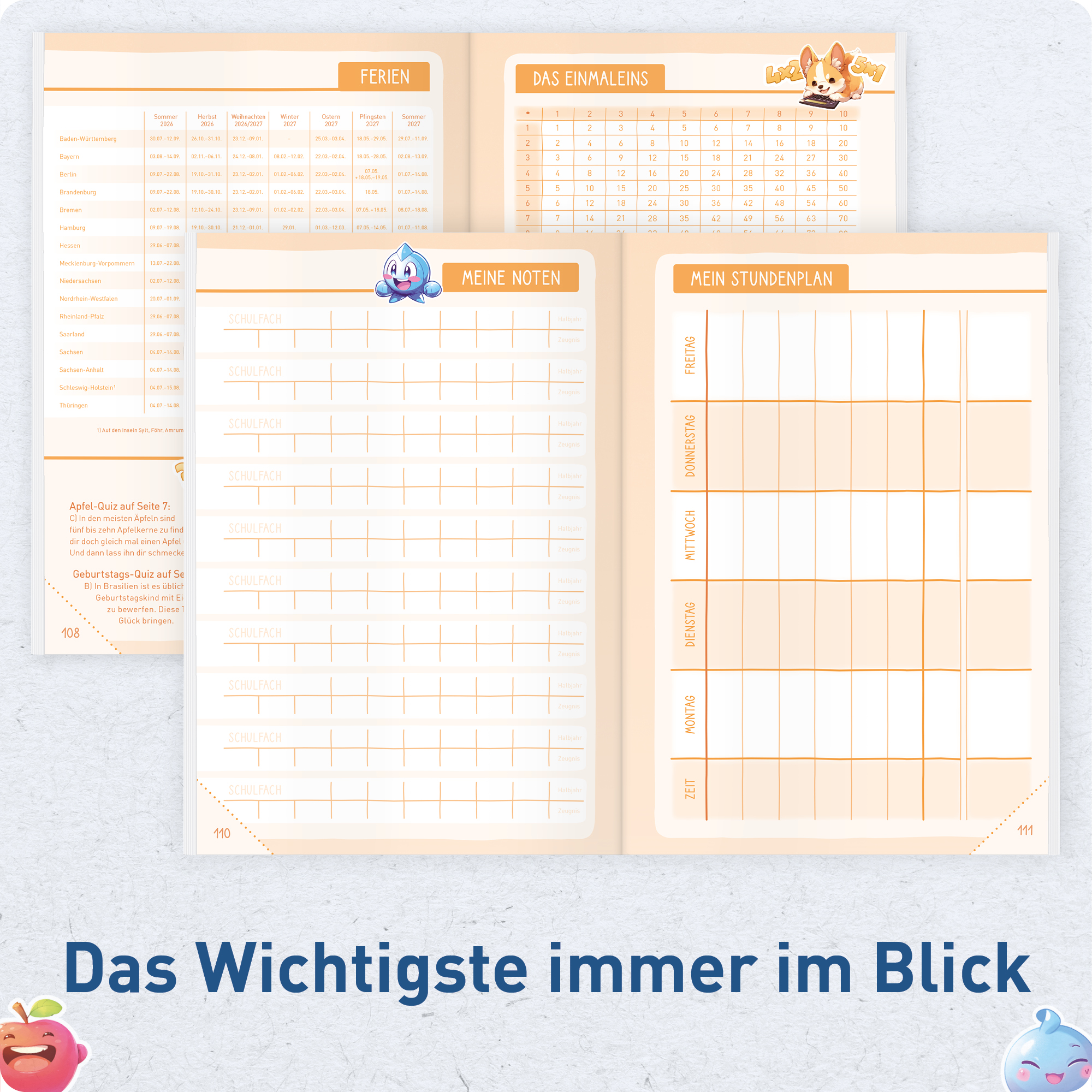 Artikelbild 5 des Artikels “Hausaufgabenheft Grundschule 2026/2027 A5 mit Datum [Emoji] “